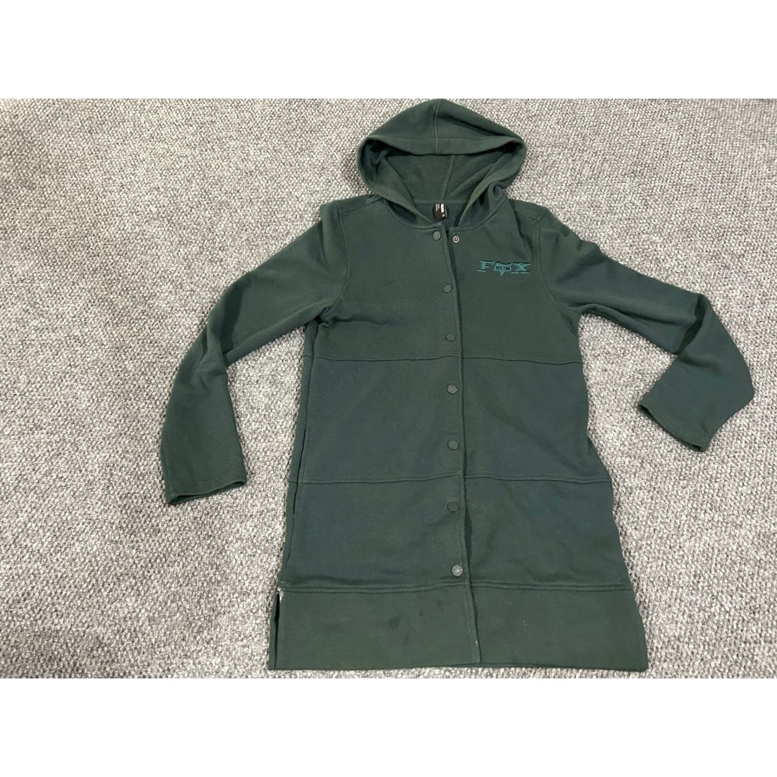 Fox Racing Fox Racing fleece snap jacket Mens XS dark green Motocross streetwear hoodie jacket Coat Mid-Length Size US XS / EU 42 / 0 - 2 Thumbnail