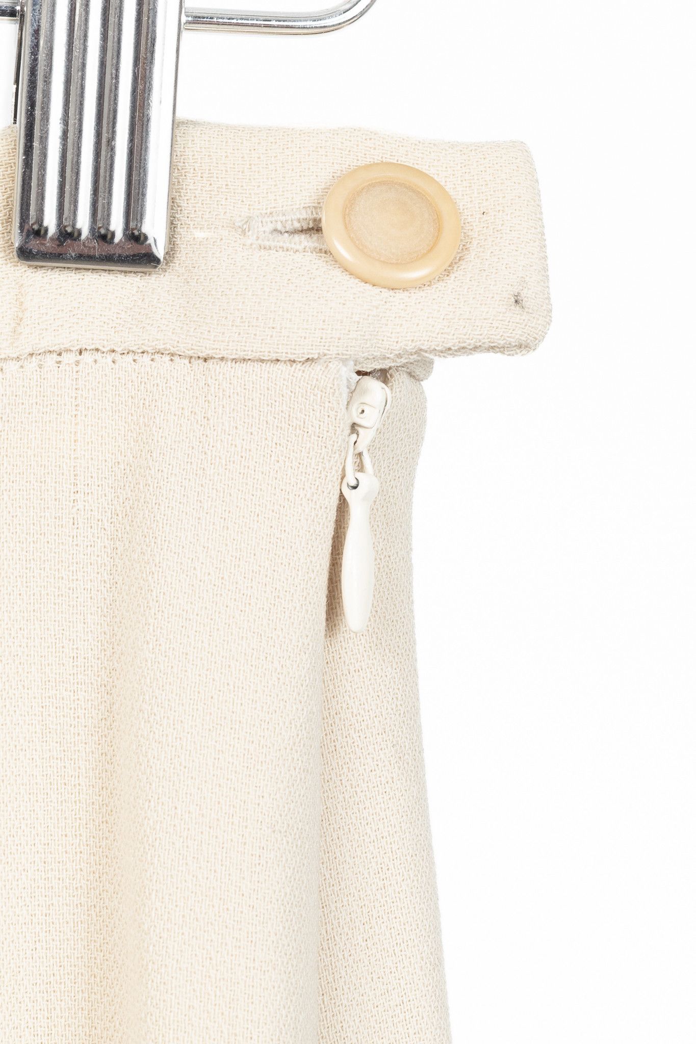 Max Mara Max Mara Cream Wool-Crepe Straight-Leg Trousers Size 30" / US 8 / IT 44 - 7 Thumbnail