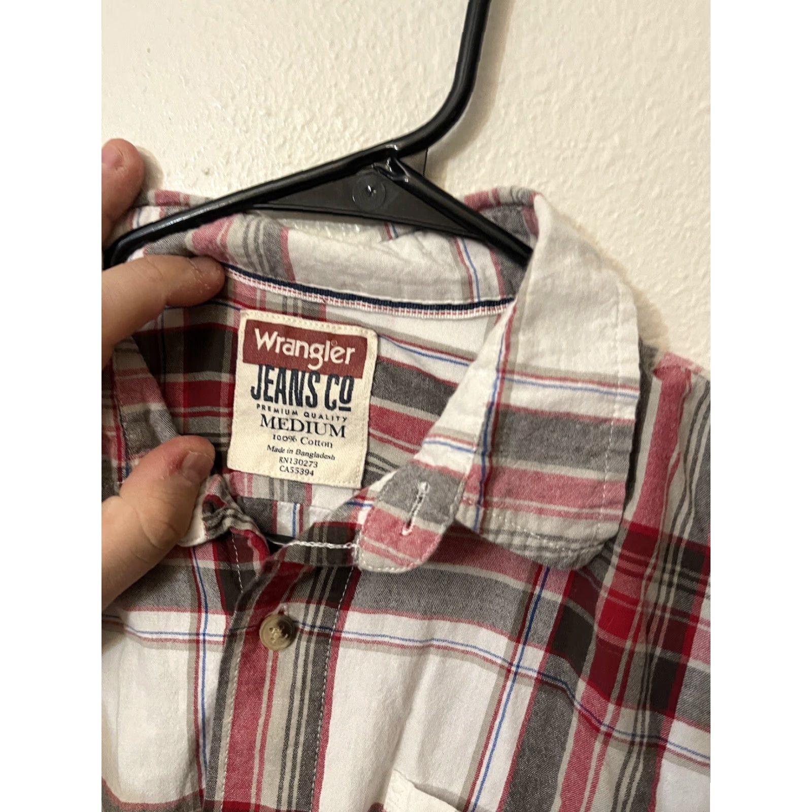 Wrangler VINTAGE Wrangler Button-Up Shirt Mens Plaid Red 100% Cotton M Medium Long Sleeve Casual 90s Cowboy Mens Size US M / EU 48-50 / 2 - 2 Thumbnail