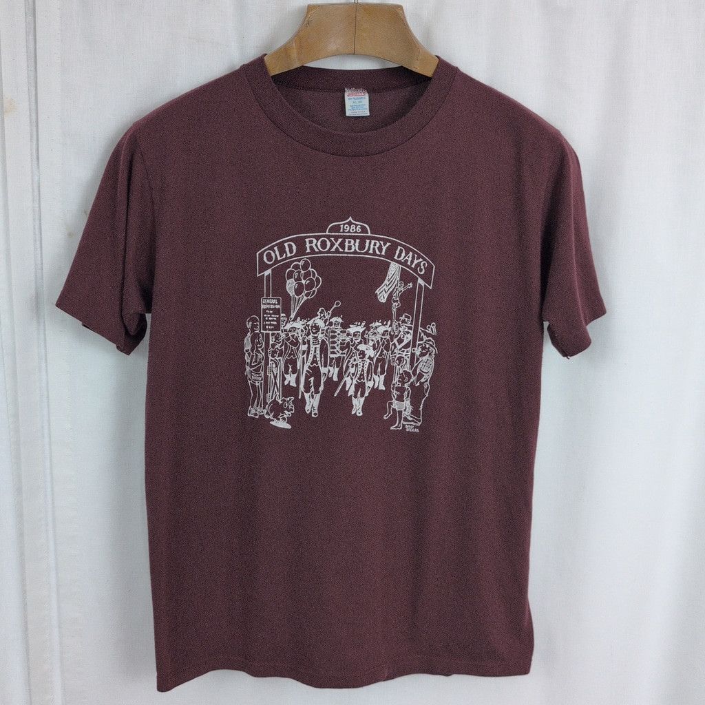Jerzees × Vintage 1986 Dated Old Roxbury (CT) Days Crimson T-Shirt USA Made Size US XL / EU 56 / 4 - 1 Thumbnail