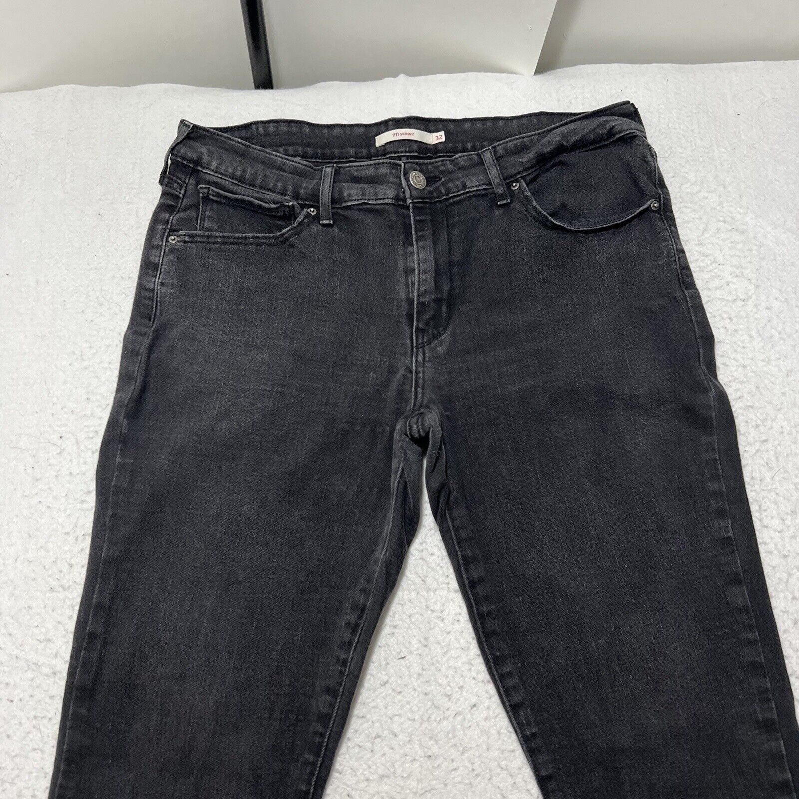 Levi's Levis 711 Skinny 32 Mid Rise Denim Stretch Jeans Black 32x30 Size US 32 / EU 48 - 2 Thumbnail