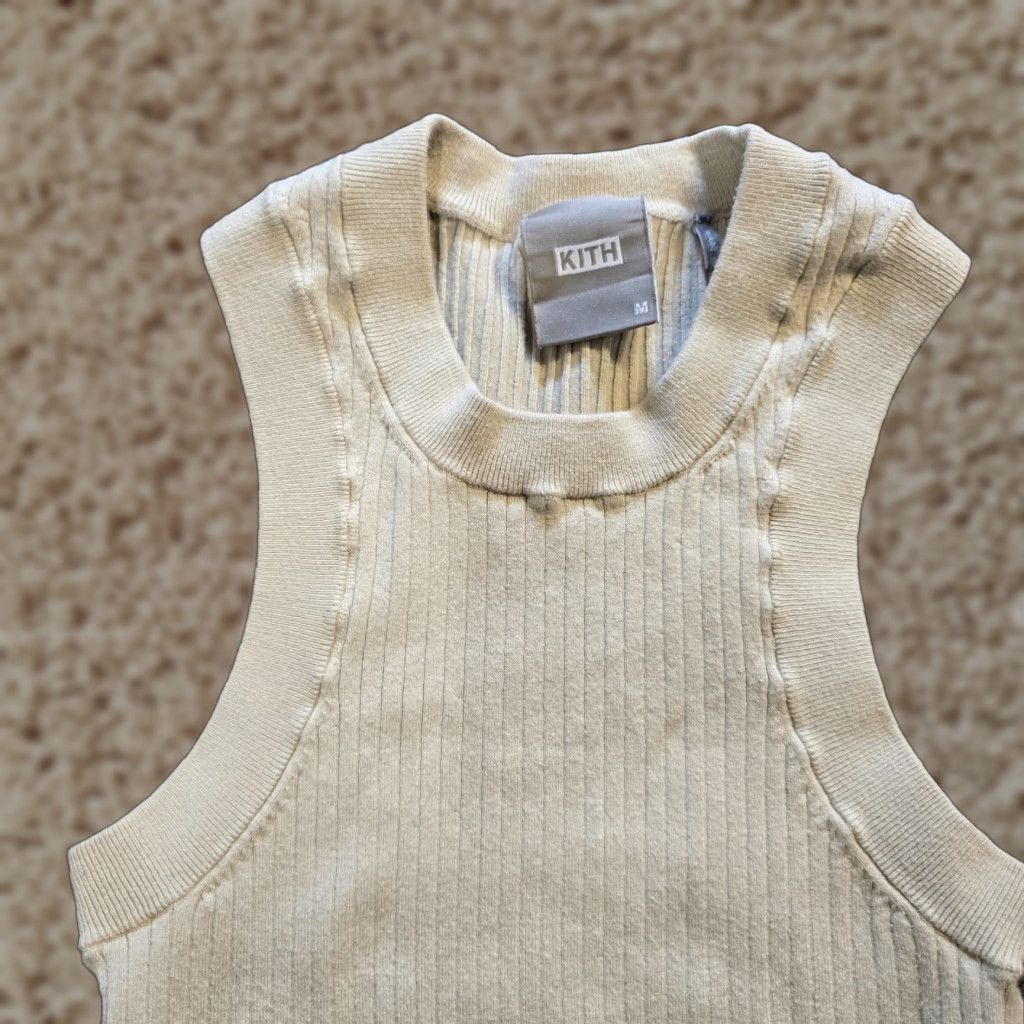 Kith Kith Top Womens Medium Beige Essentials Sport Tank Cropped Ribbed Knit Cotton Sleeveless Round Neck Pullover Casual Size M / US 6-8 / IT 42-44 - 1 Thumbnail