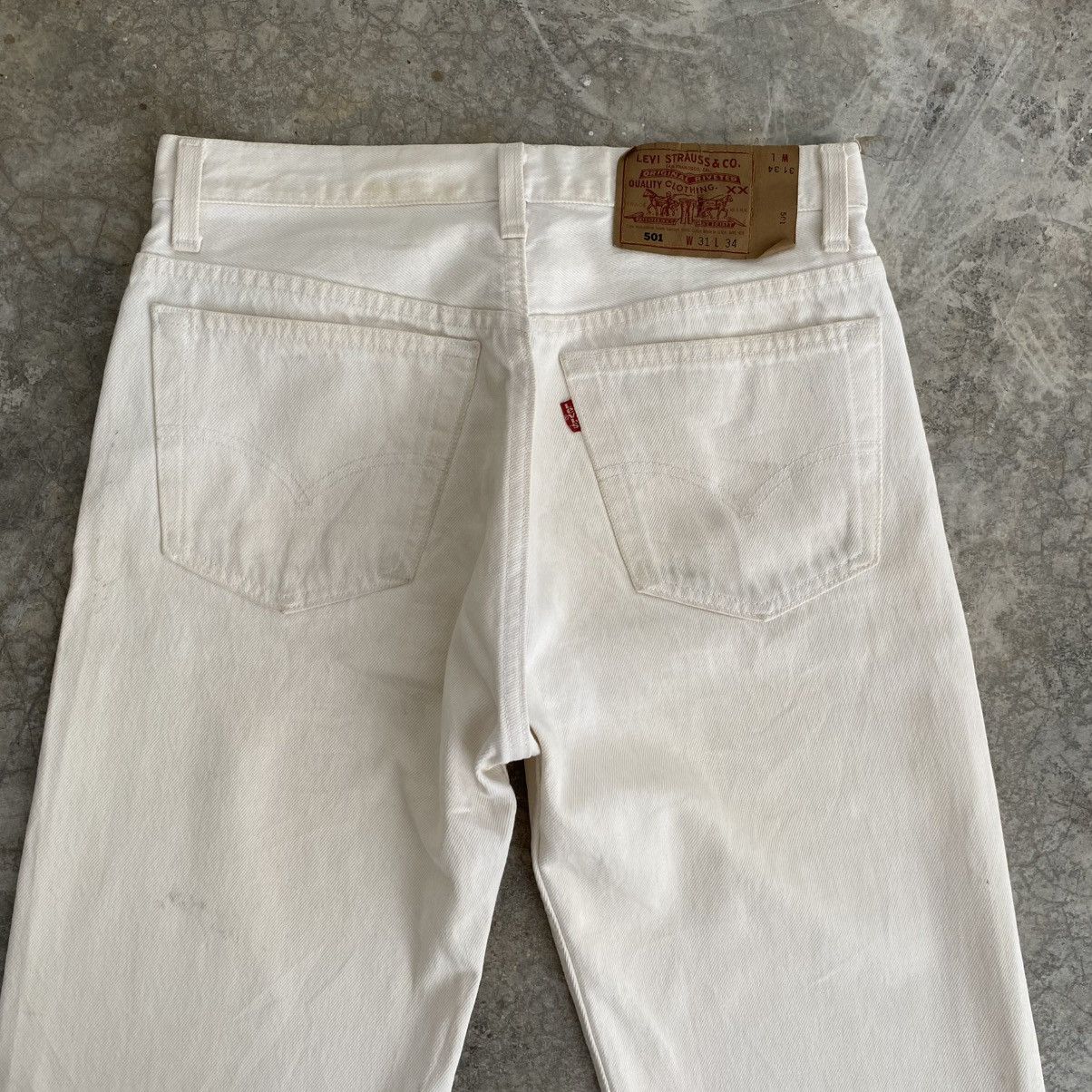 Levi's Size 30x31.5 Vintage 1994 Levis 501 White Denim Jeans Size US 30 / EU 46 - 16 Thumbnail