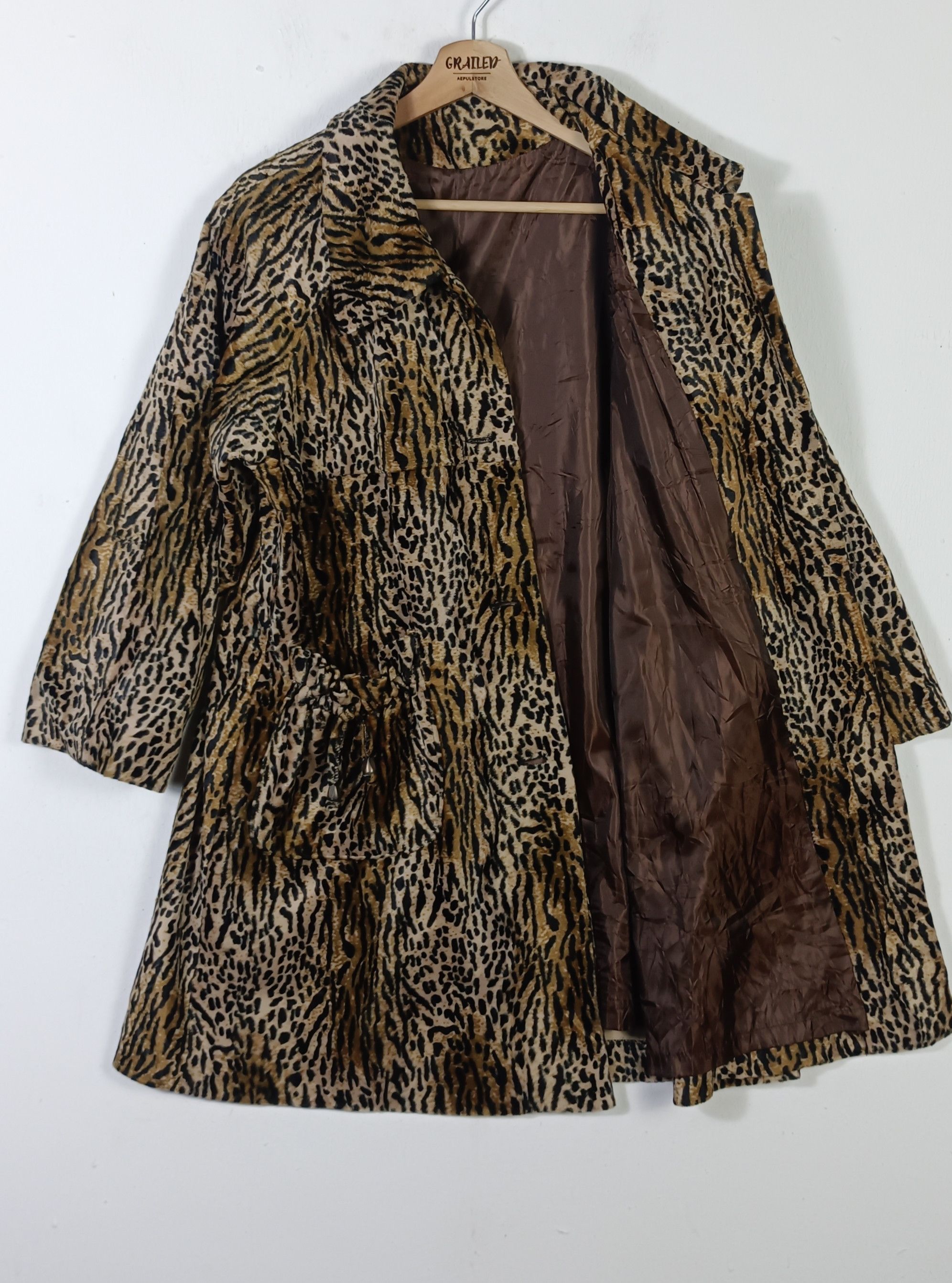 Japanese Brand Unisex🔥Leopard Faux fur Coat "Fashion" Size US L / EU 52-54 / 3 - 3 Thumbnail