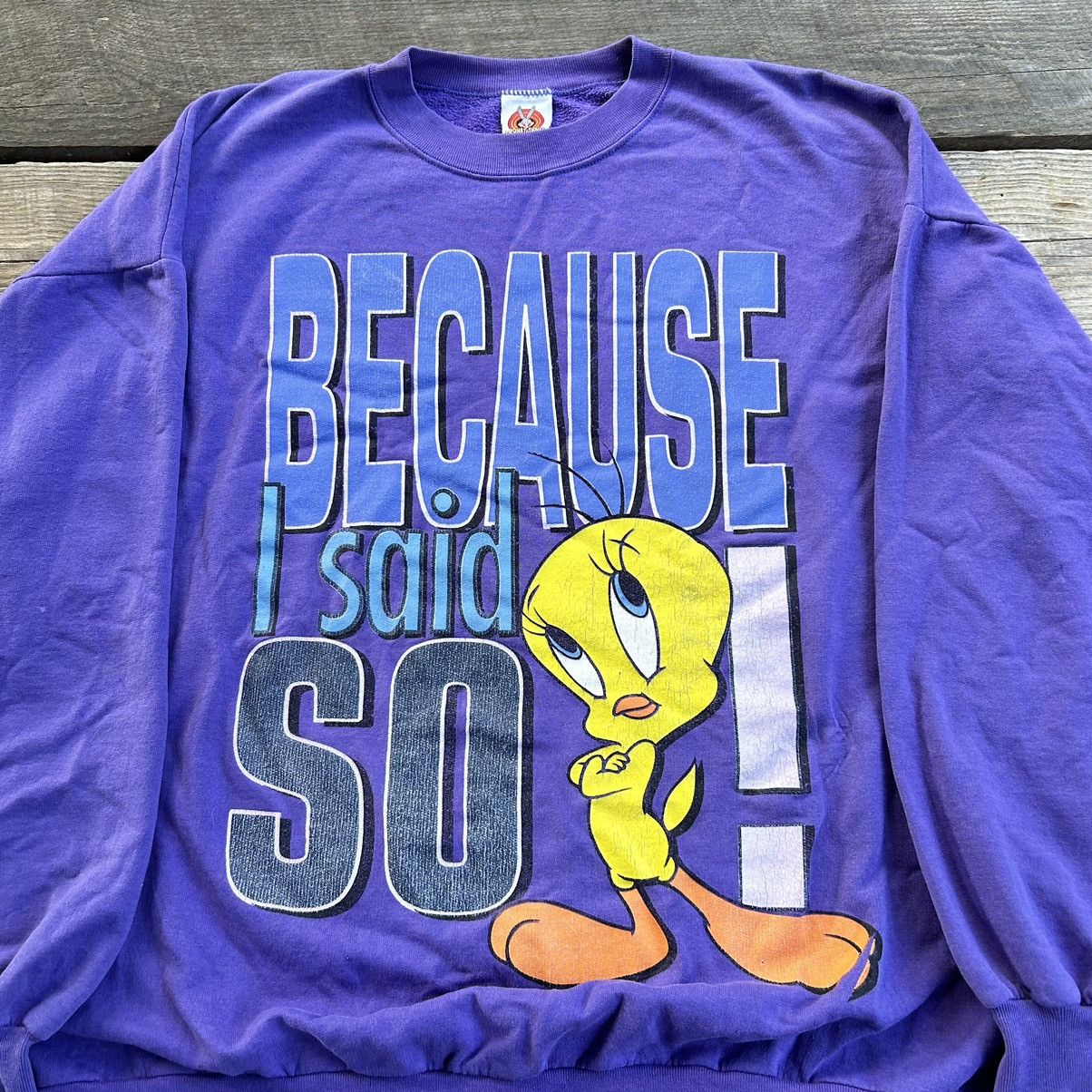 Vintage × Warner Bros Vintage 90s Looney Tunes Tweety Because I Said So Crewneck Size US XL / EU 56 / 4 - 2 Thumbnail