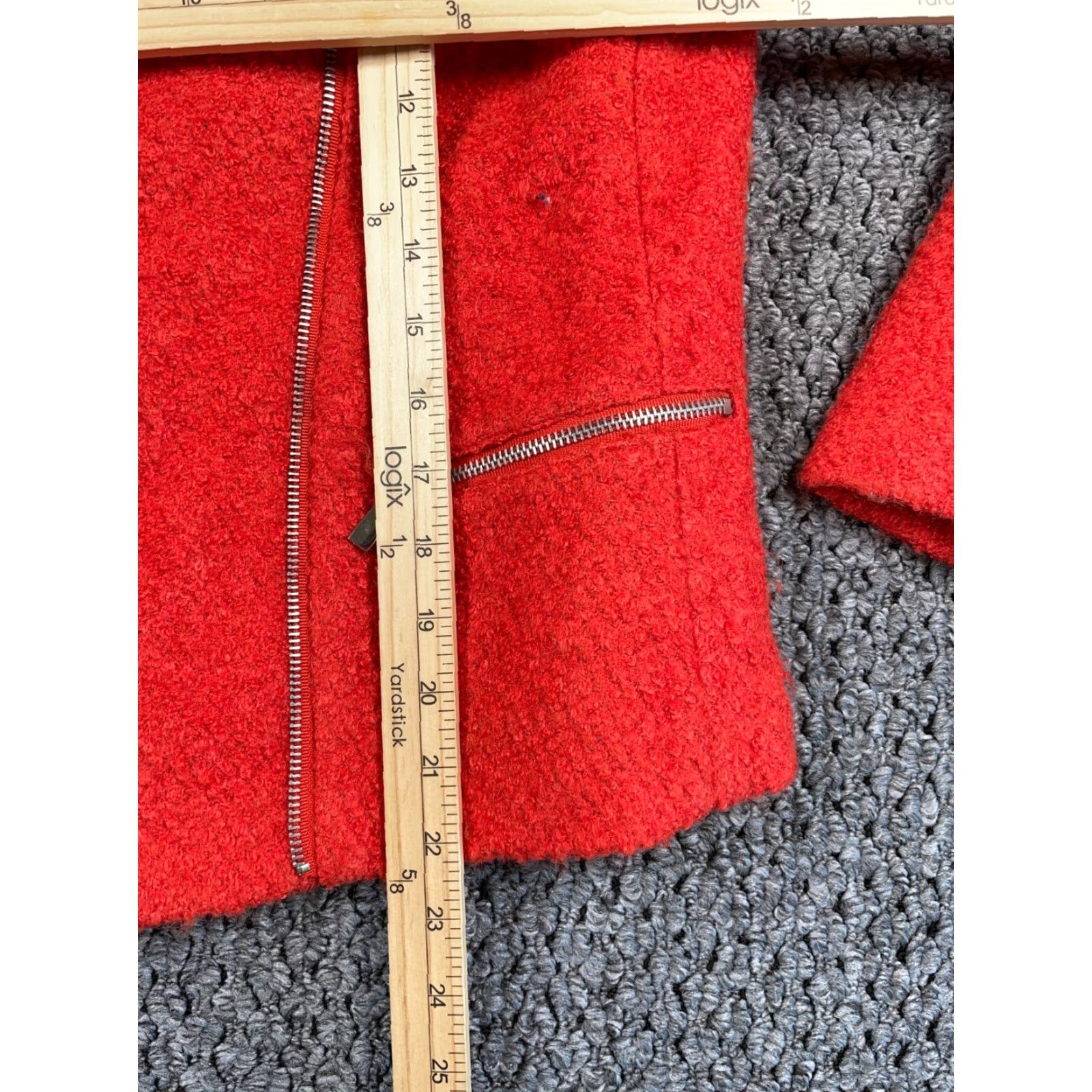 Vintage Luii Motorcycle Jacket Women's Small Boiled Wool Orange Boxy Fit Zip Biker Style Size S / US 4 / IT 40 - 7 Thumbnail