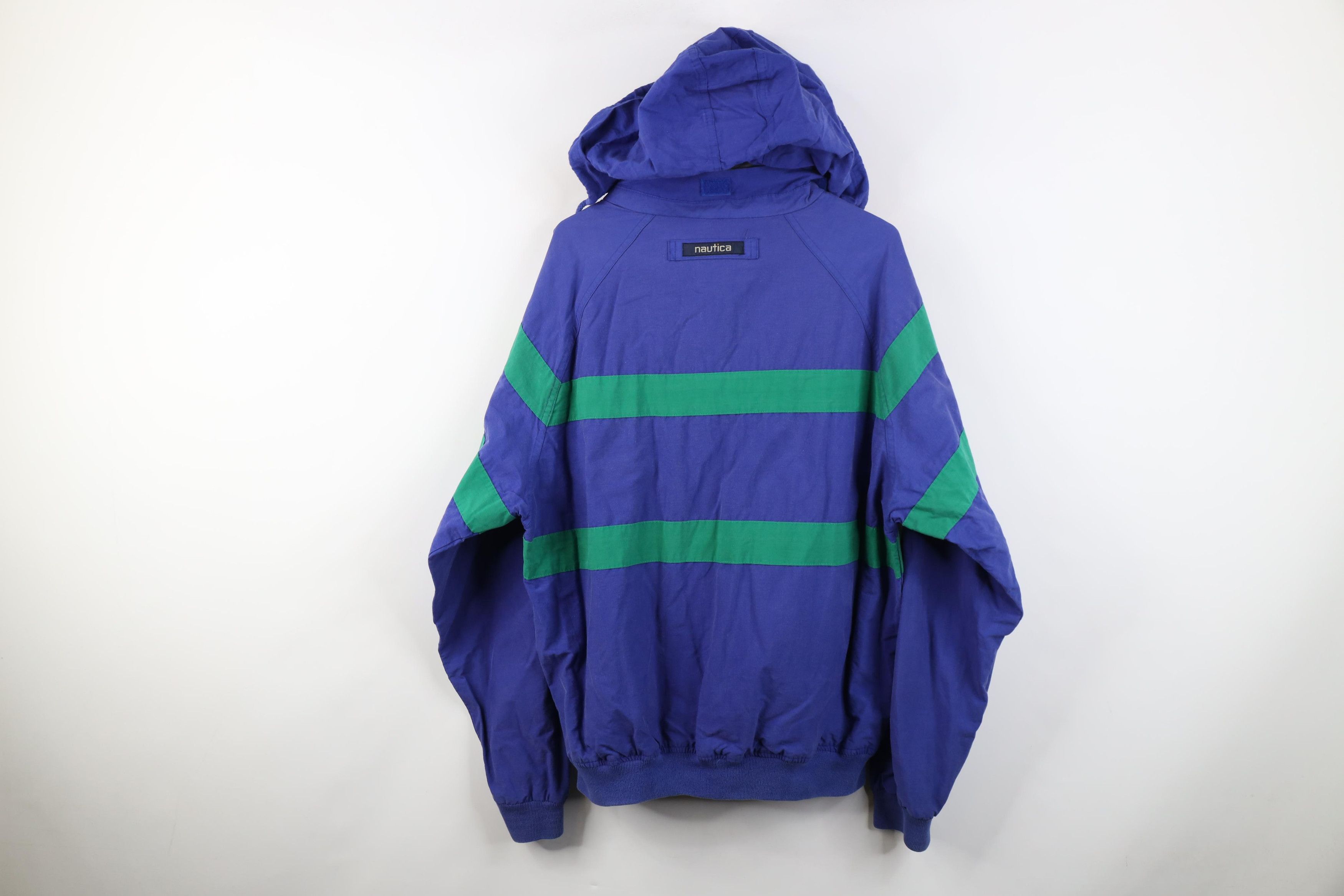 Nautica Vintage 90s Nautica Hooded Sailing Windbreaker Jacket Size US XL / EU 56 / 4 - 18 Thumbnail