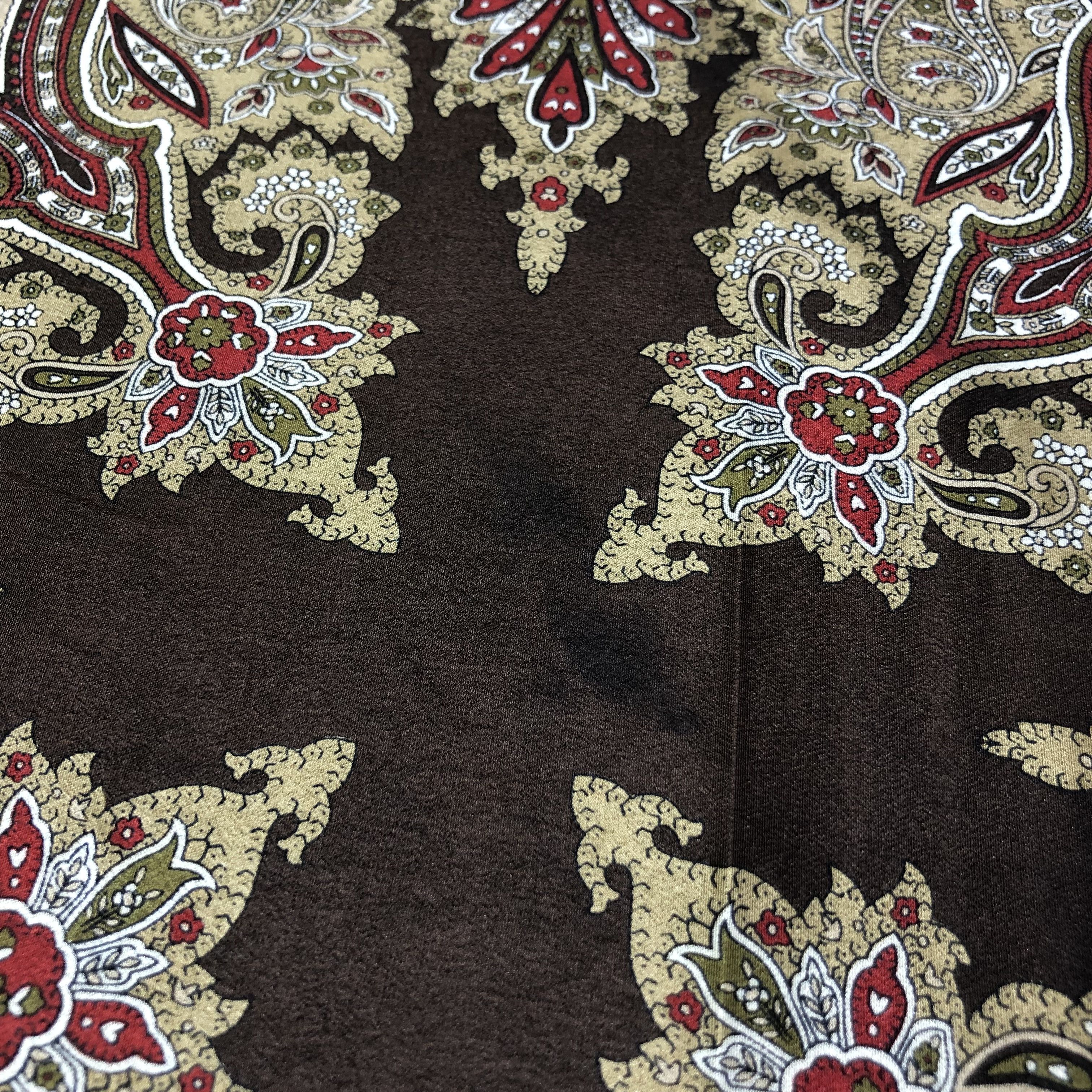 Vintage Luxury Paisley Silk Scarf M646 Size ONE SIZE - 5 Thumbnail