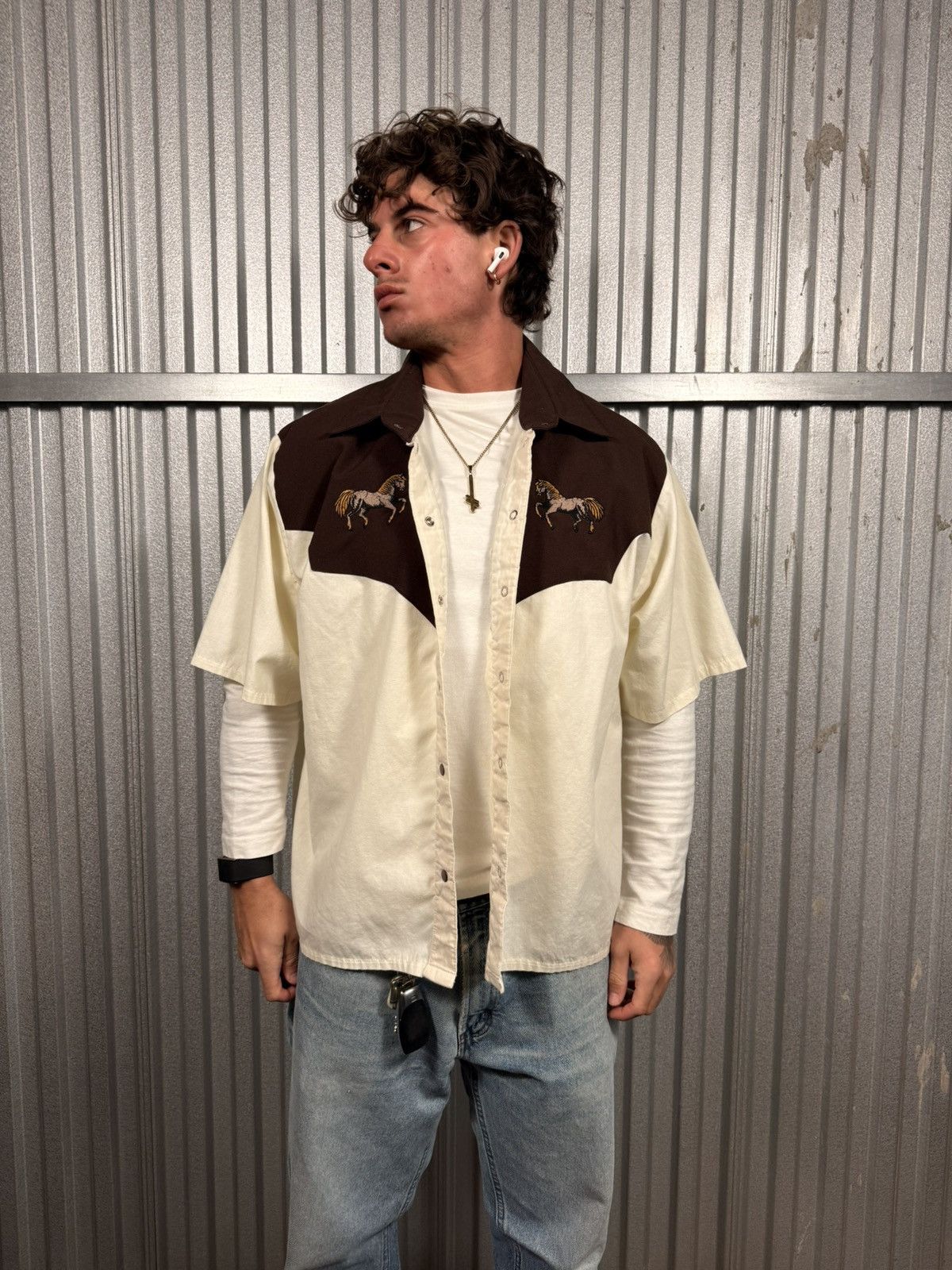 Other 70s Vintage Maris Western Horse Short Sleeve Pear Snap Shirt Size US XXL / EU 58 / 5 - 2 Thumbnail