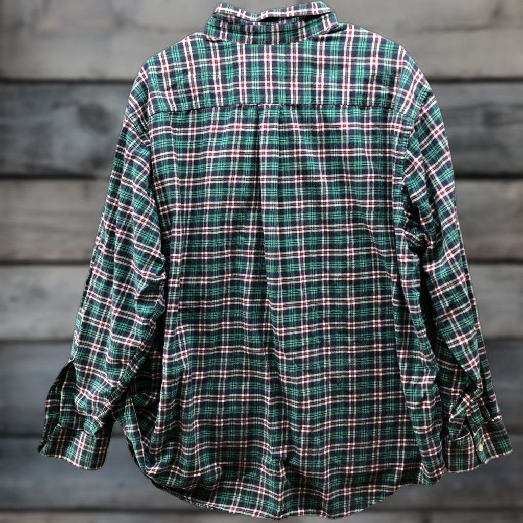 Vineyard Vines Vineyard Vines Whale Shirt Mens XL Flannel Long Sleeve Button-Down Green Plaid Shirt Size US XL / EU 56 / 4 - 1 Thumbnail