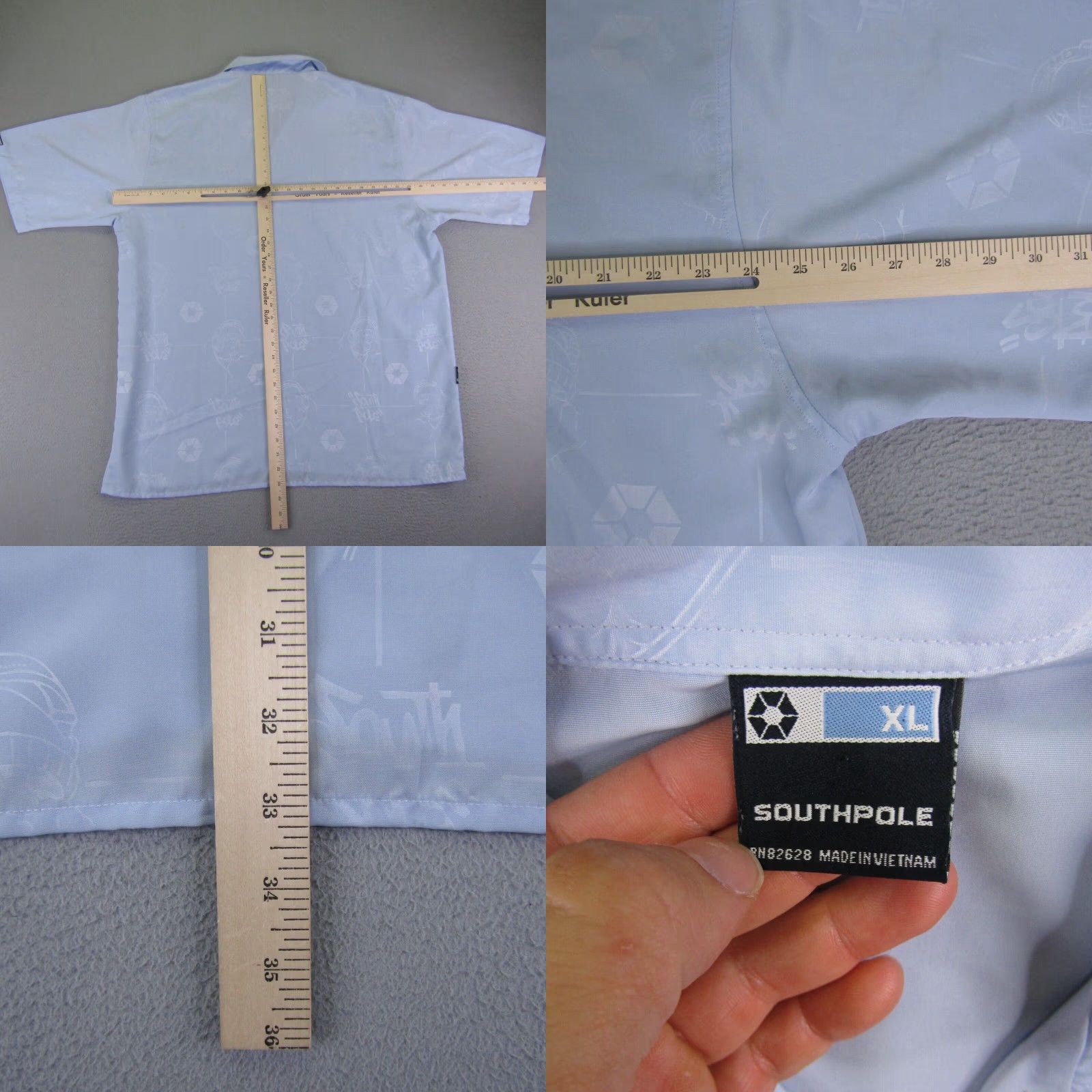 Southpole VINTAGE Southpole Shirt Mens XL Blue Button Up Graffiti Hip Hop Y2K Size US XL / EU 56 / 4 - 8 Thumbnail