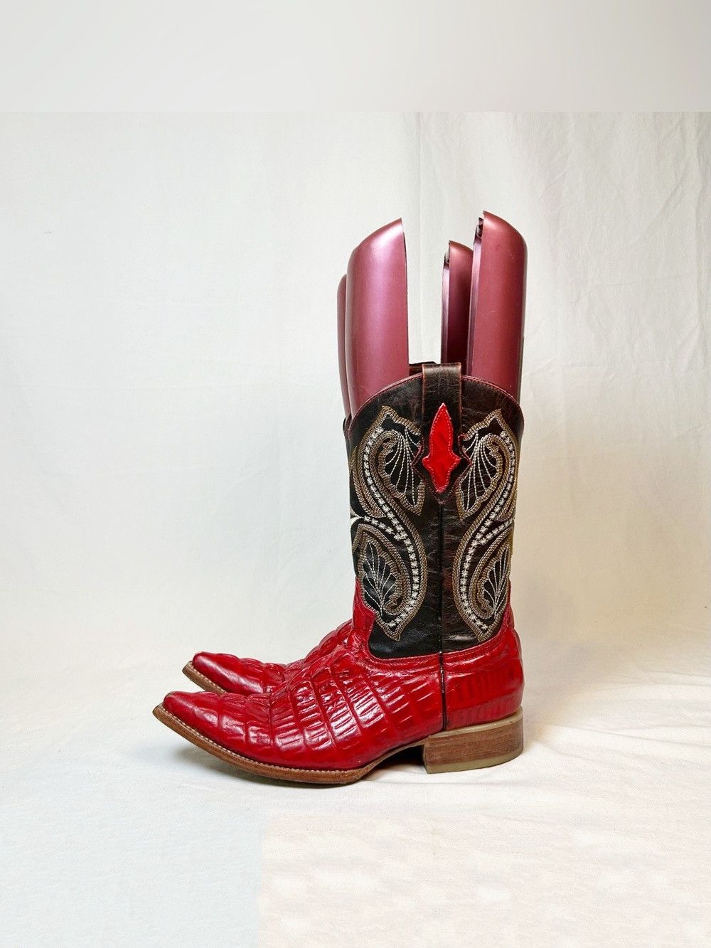 Other Sebastian's Boots Red Crocodile Leather Western Boots Size US 6 / IT 36 - 4 Thumbnail