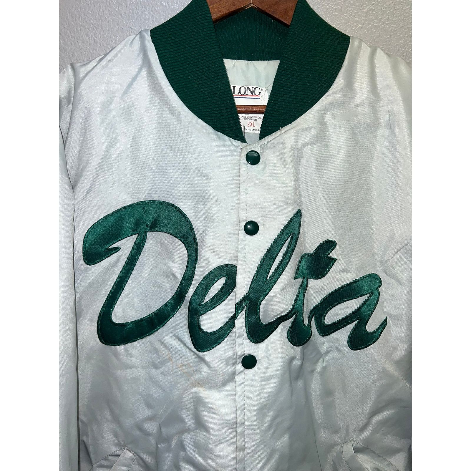 Vintage Vintage Delong Bomber Jacket DeLong USA Delta Gray VTG 2XL Size US XXL / EU 58 / 5 - 2 Thumbnail