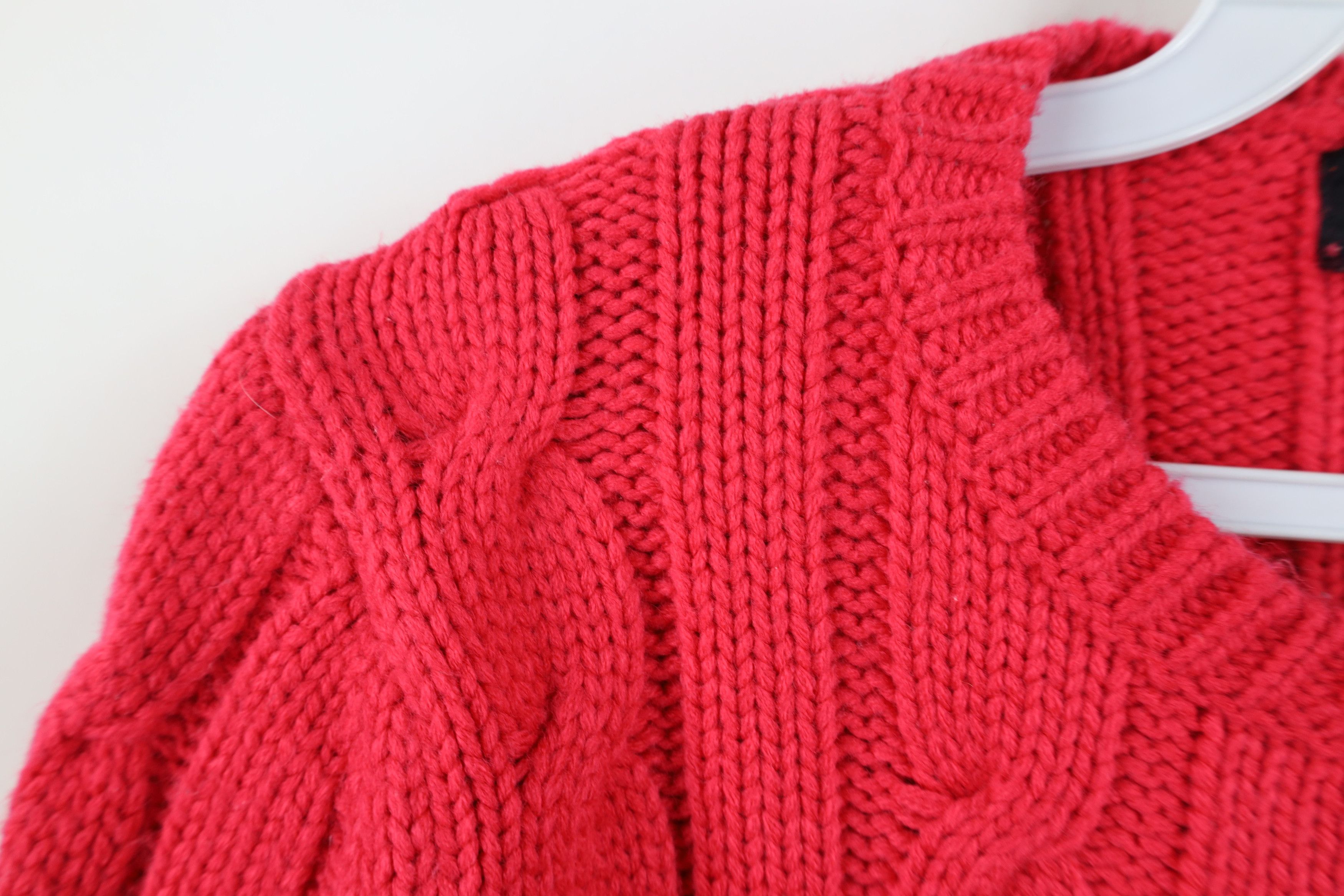 Express Vintage 90s Y2K Express Babydoll Chunky Cable Knit Sweater Size L / US 10 / IT 46 - 5 Thumbnail