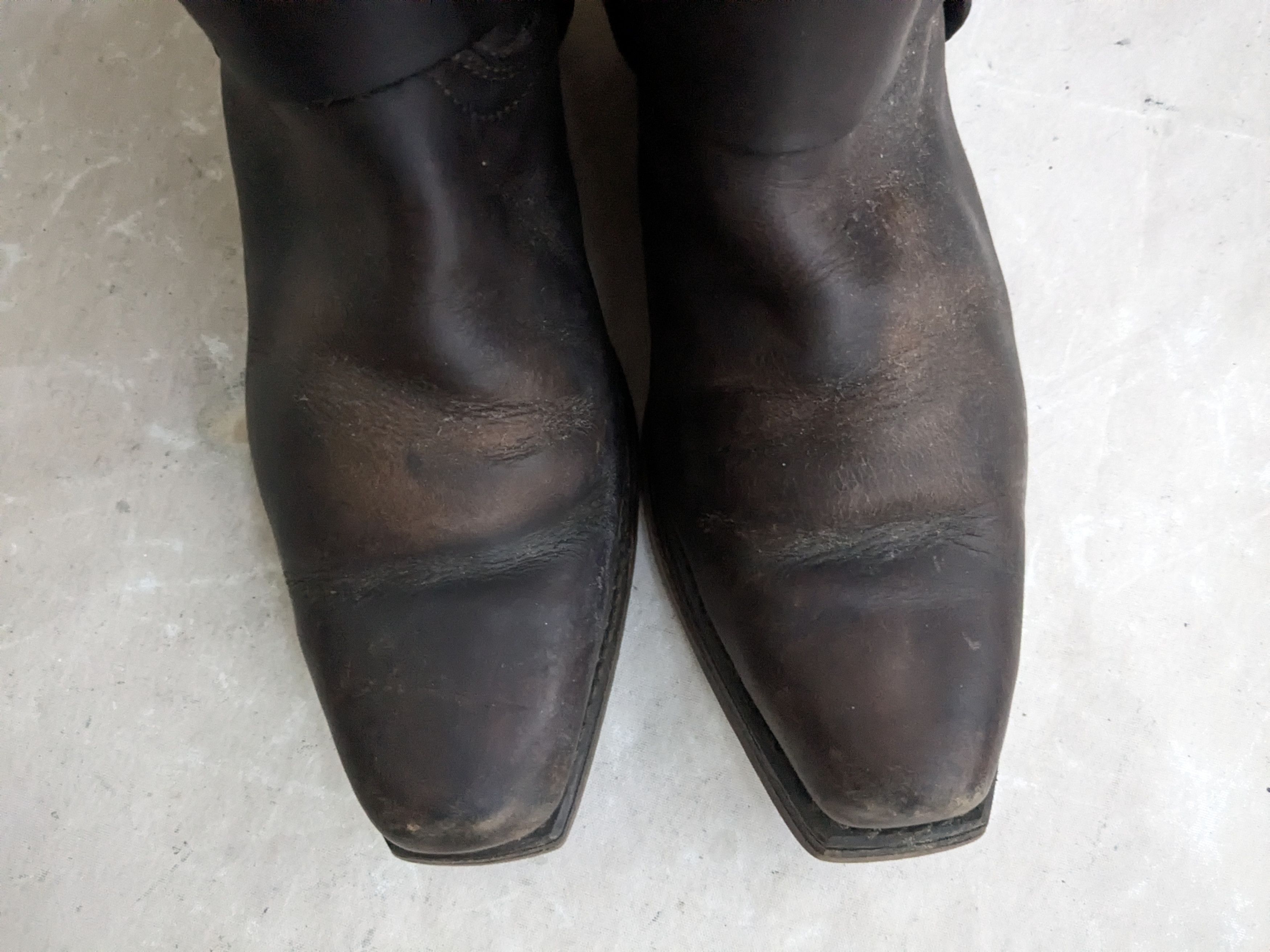 Genuine Leather Harness Boots Brown Leather 10 M Leather Buckle Size US 10 / EU 43 - 2 Thumbnail
