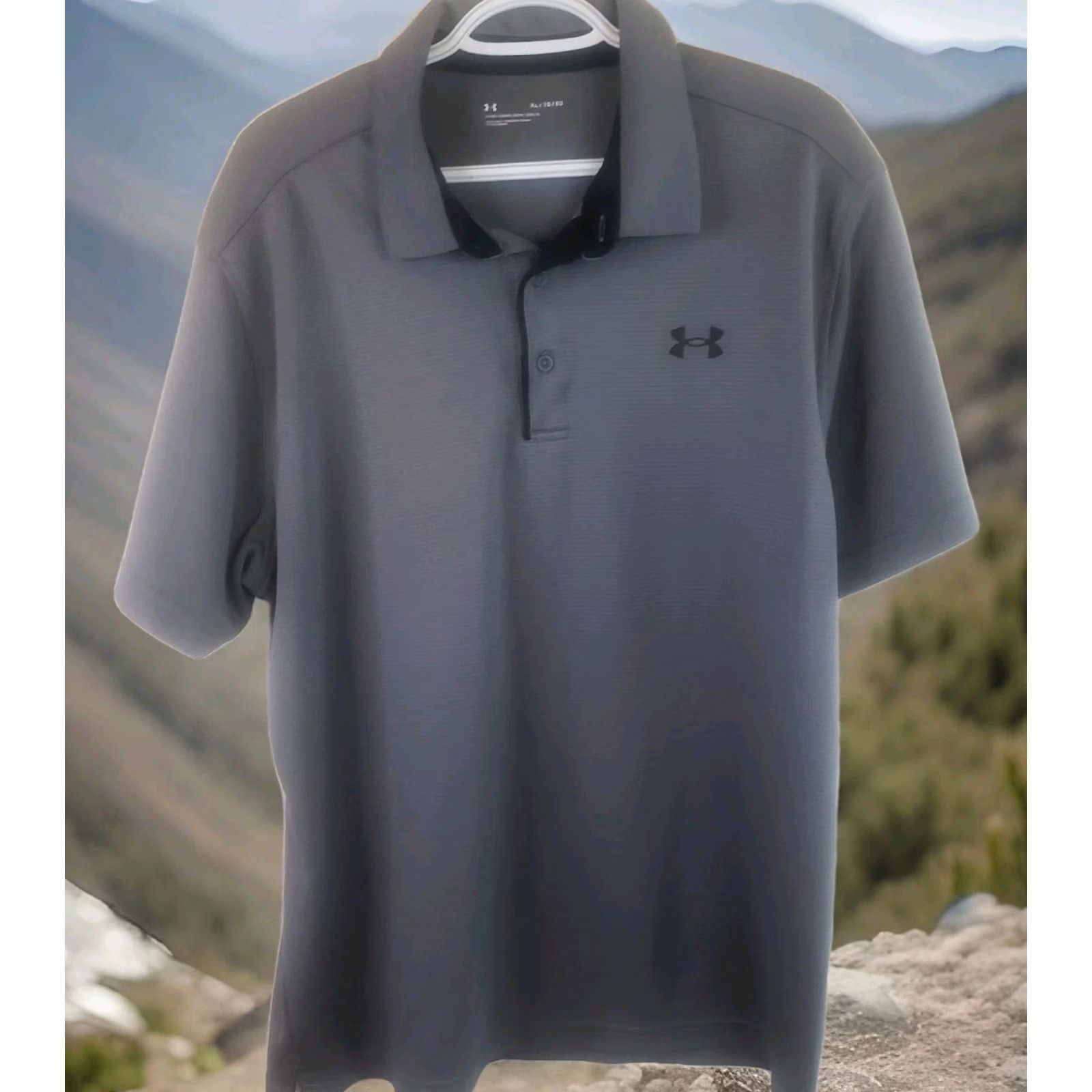 Under Armour Under Armour Shirt Mens XL Gray Polo Short Sleeve Loose Fit Heat Gear Golf Size US XL / EU 56 / 4 - 2 Thumbnail