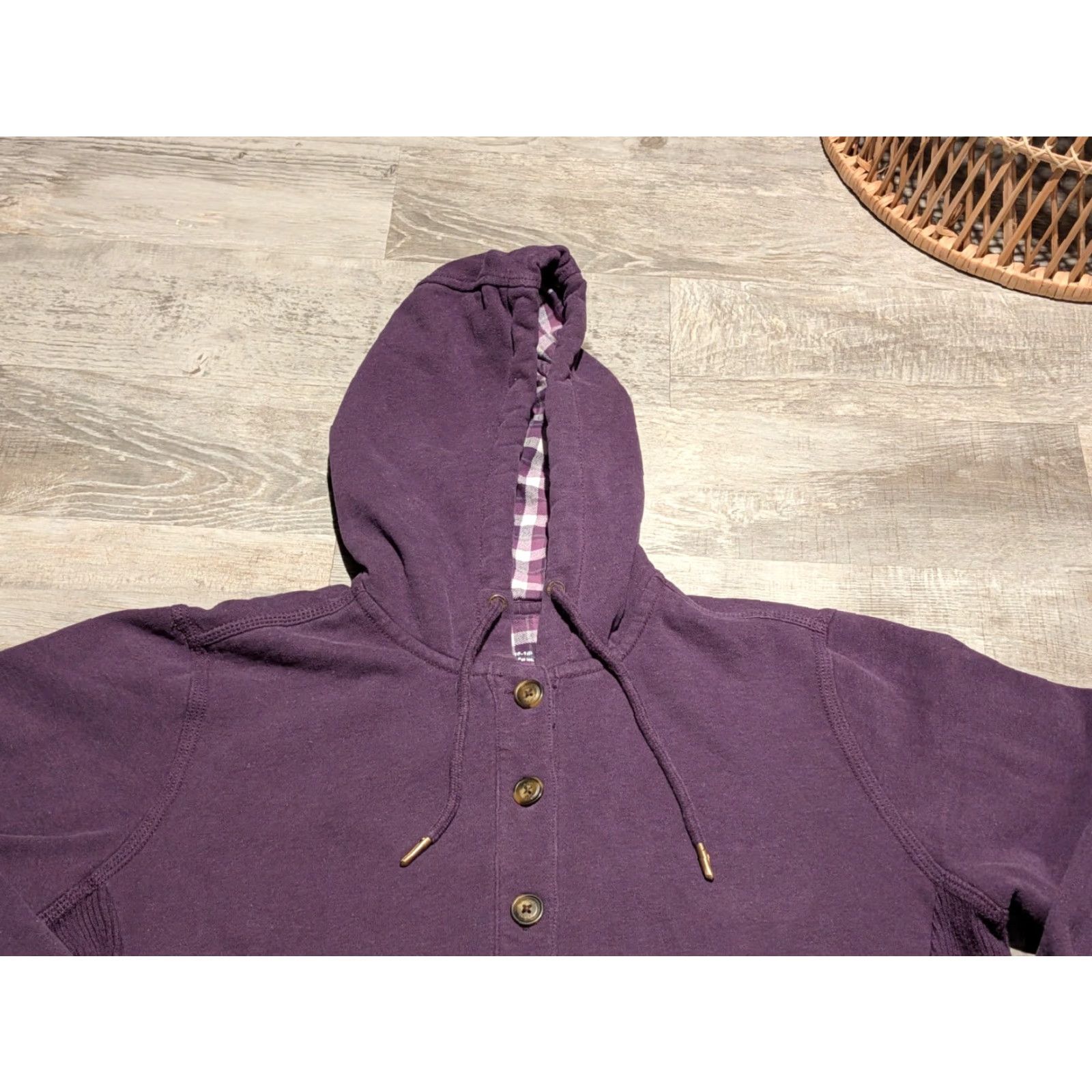 Carhartt Carhartt Womens XL Marengo Sweatshirt Jacket Purple Button Hooded Flannel Lined Upper Pockets Solid 100708 - 555 Womens Clothing Men? Size XL / US 12-14 / IT 48-50 - 2 Thumbnail