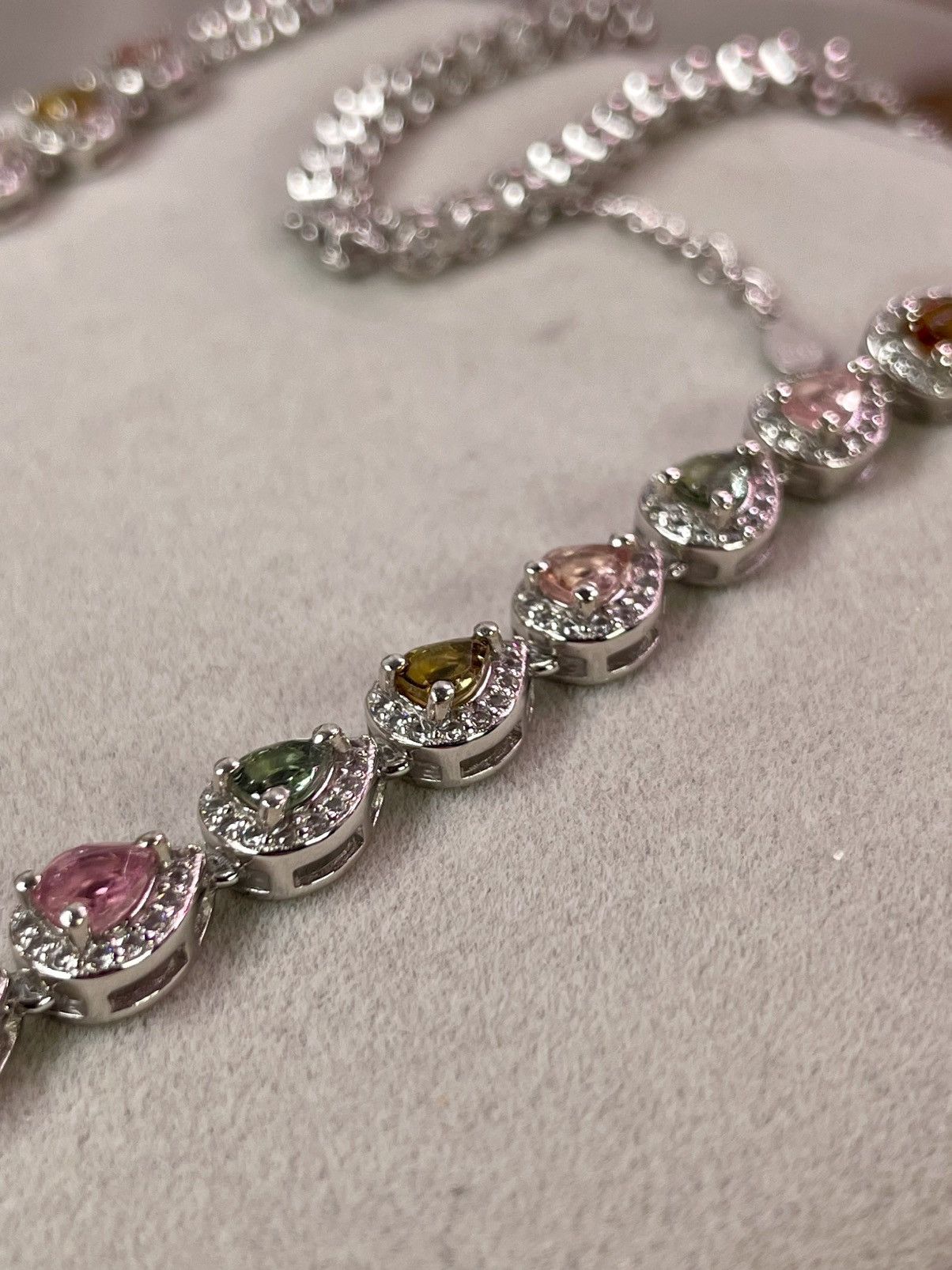 Other 14.25ct Tourmaline & White Topaz Silver Necklace Size ONE SIZE - 3 Thumbnail