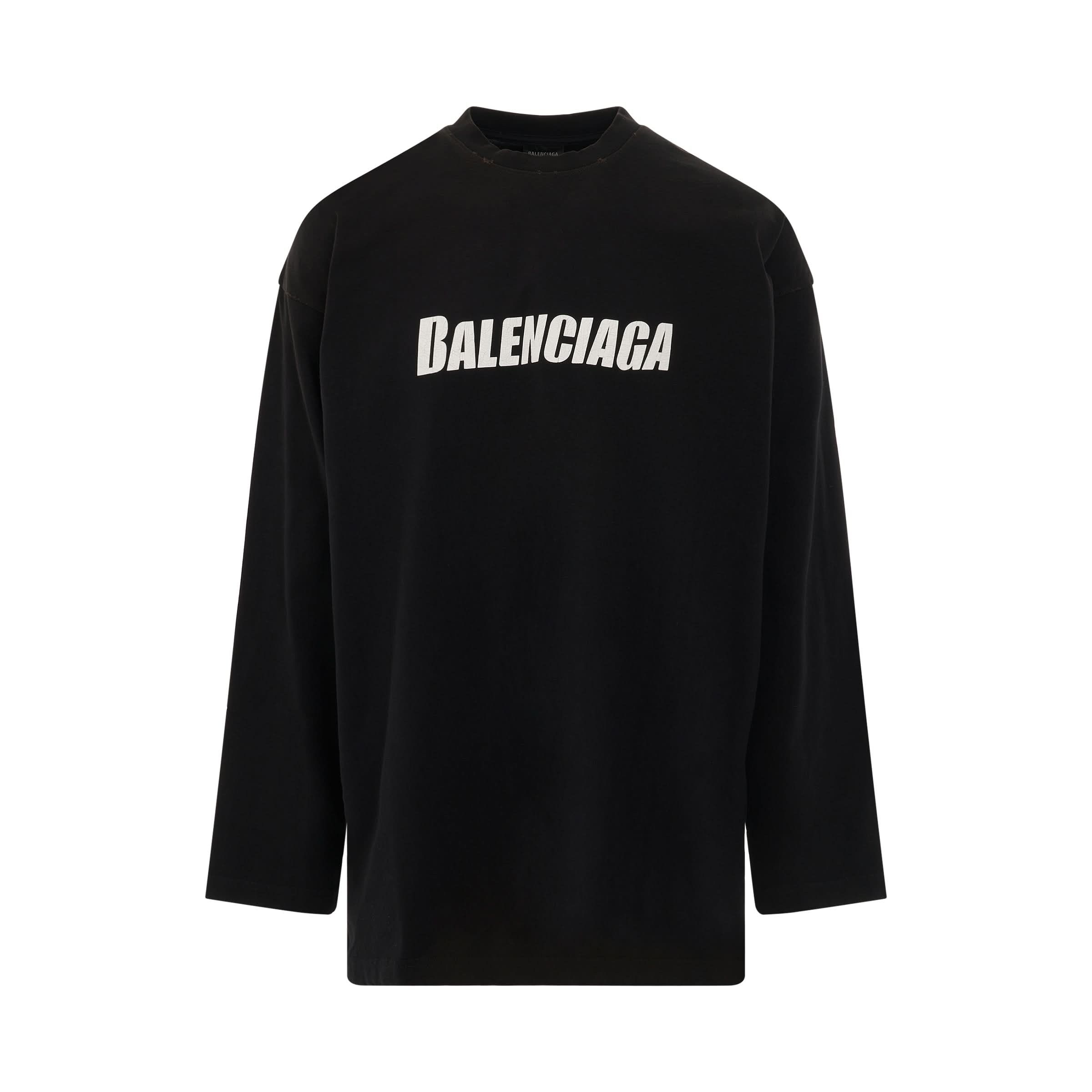 Balenciaga Balenciaga Paris Black Long Sleeve Soccer Jersey