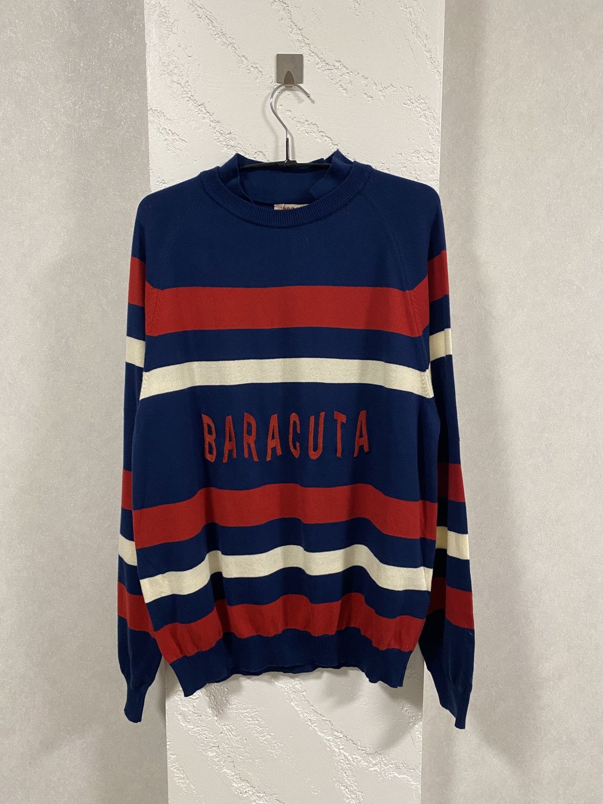 Baracuta Baracuta Embroidered Logo Stripe Sweater Double Neck Size: M Size US M / EU 48-50 / 2 - 1 Thumbnail