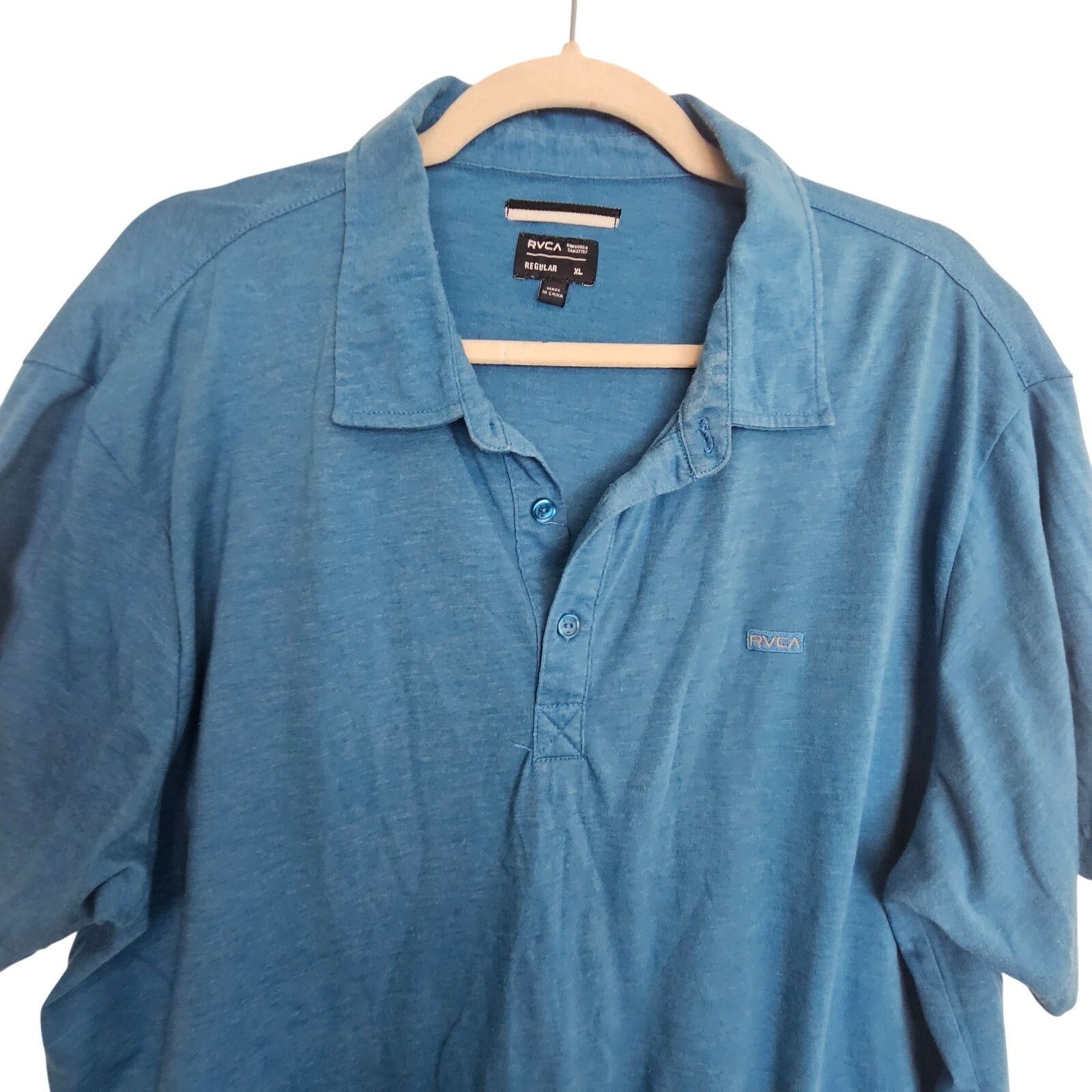 RVCA RVCA Polo Shirt Blue Short Sleeve Top Collared Neck Men XL Size US XL / EU 56 / 4 - 2 Thumbnail