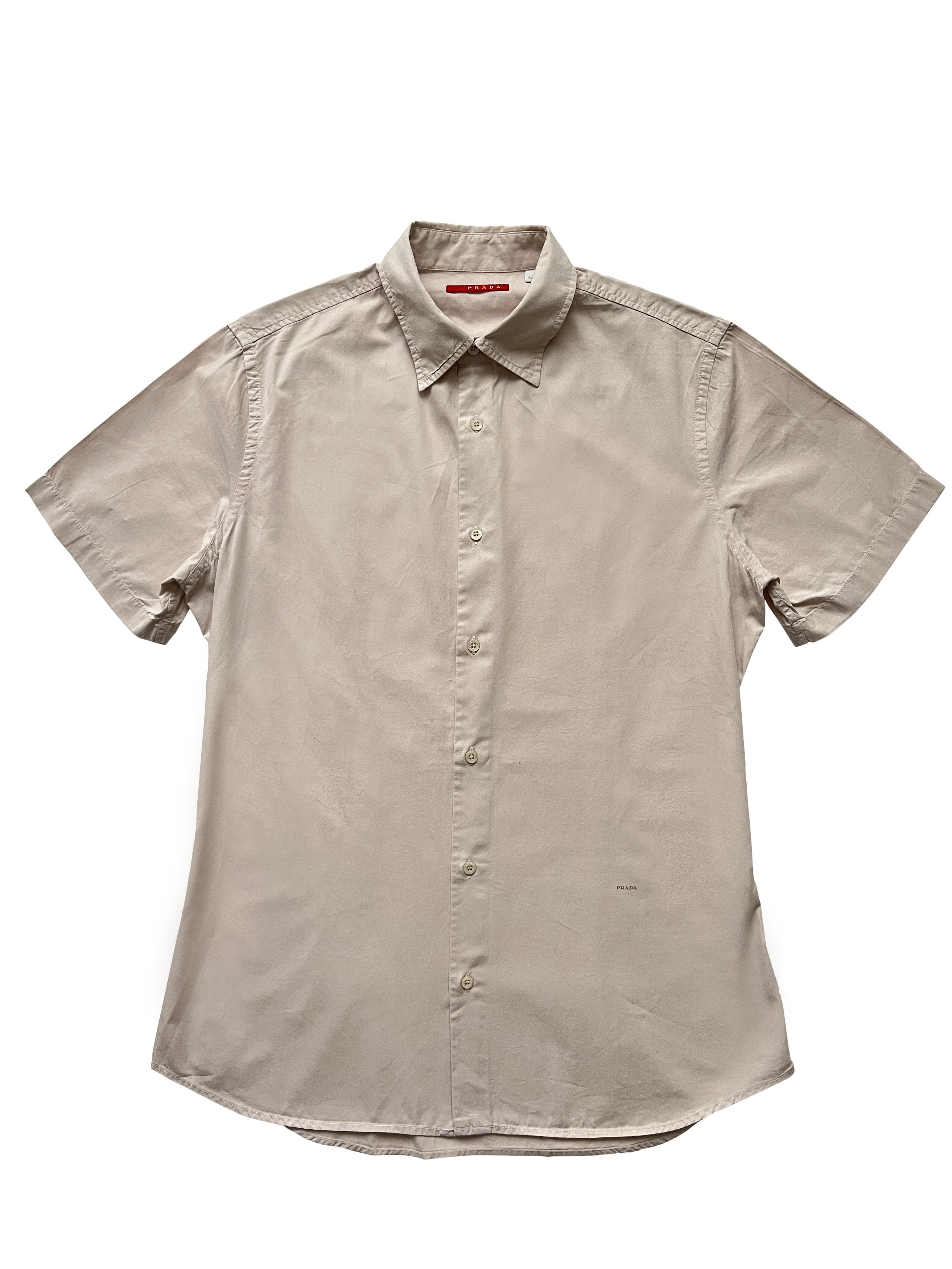 image of 2006 Prada Sport Short Sleeve Button Up Shirt in Pale Pink, Men's (Size XS)