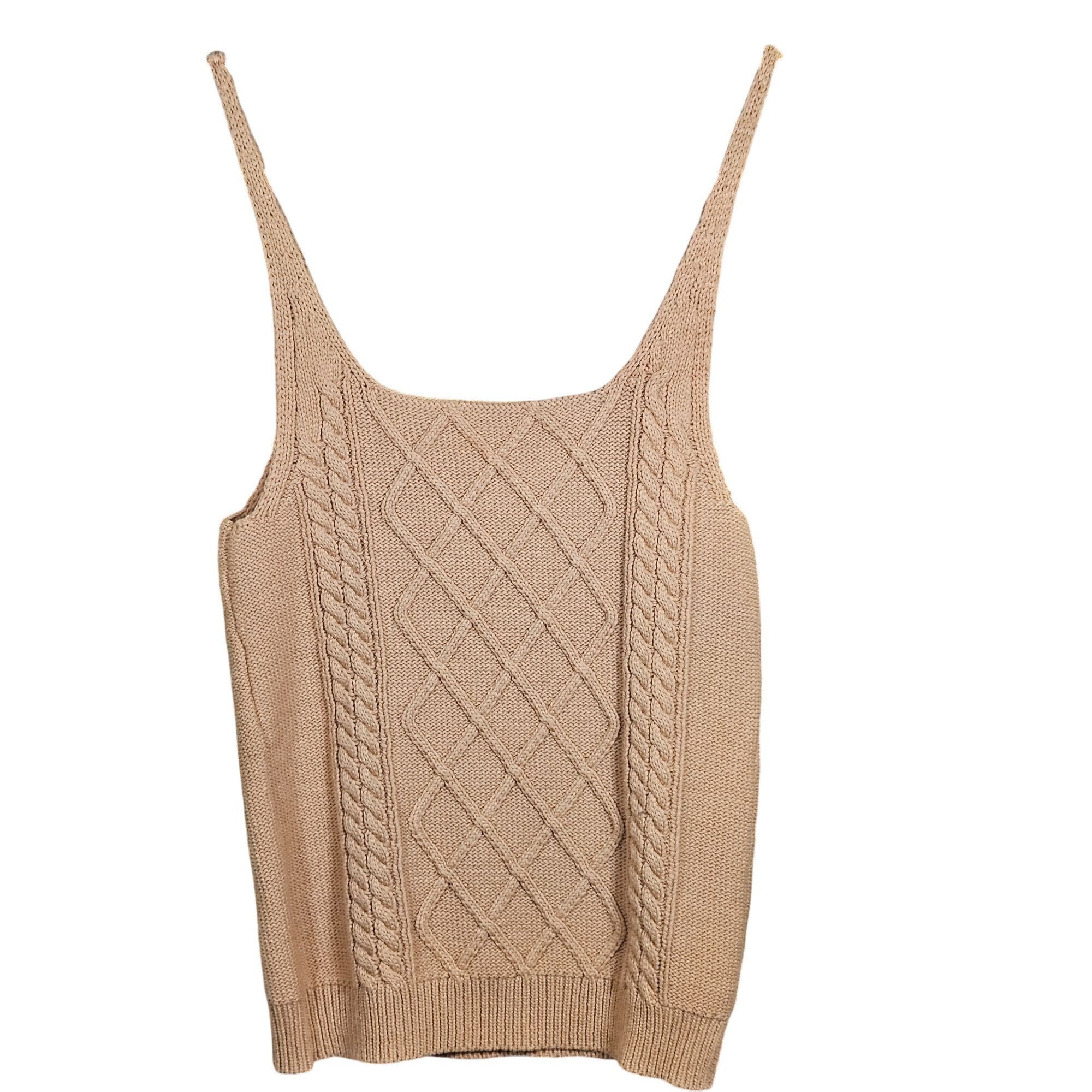 Other Grace & Gather Women’s Sweater Tank Camel S – Old Money, Cot Size S / US 4 / IT 40 - 3 Thumbnail