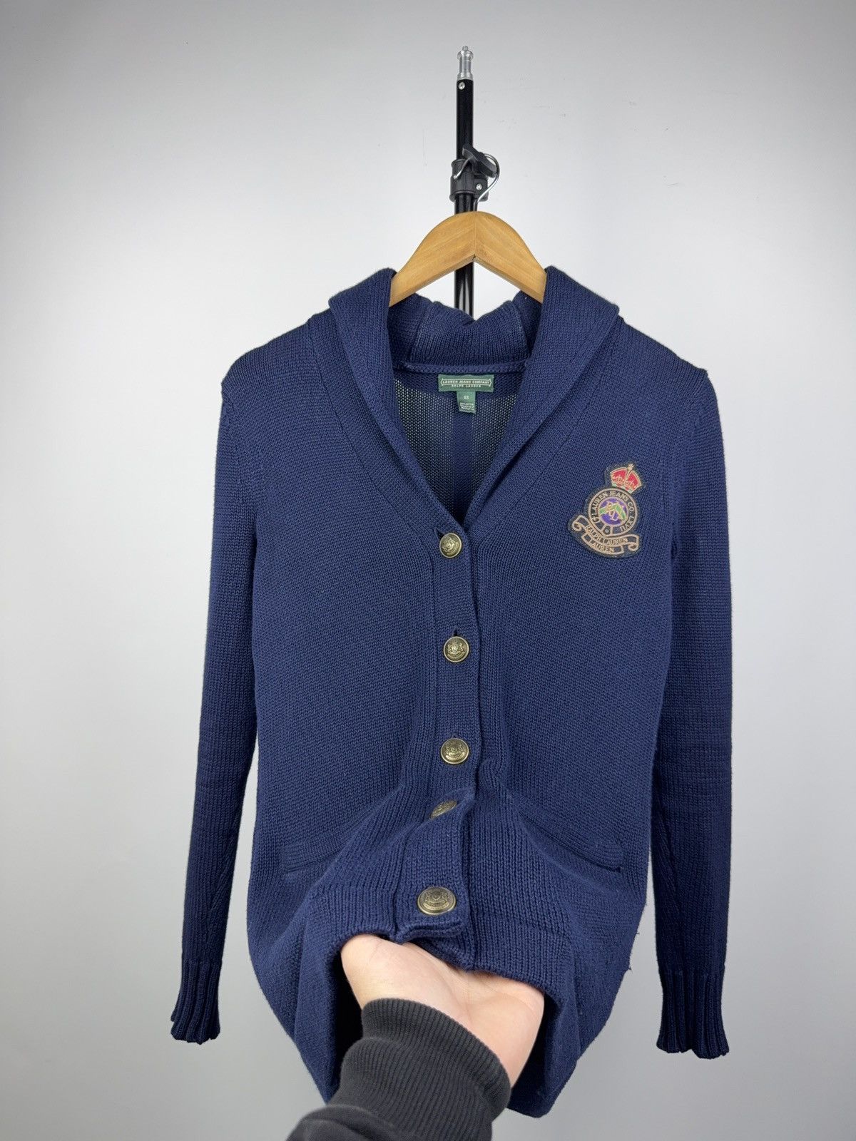 Polo Ralph Lauren 00s Ralph Lauren Jeans Co Crest Shawl Collar Knit Cardigan Size XS / US 0-2 / IT 36-38 - 6 Thumbnail