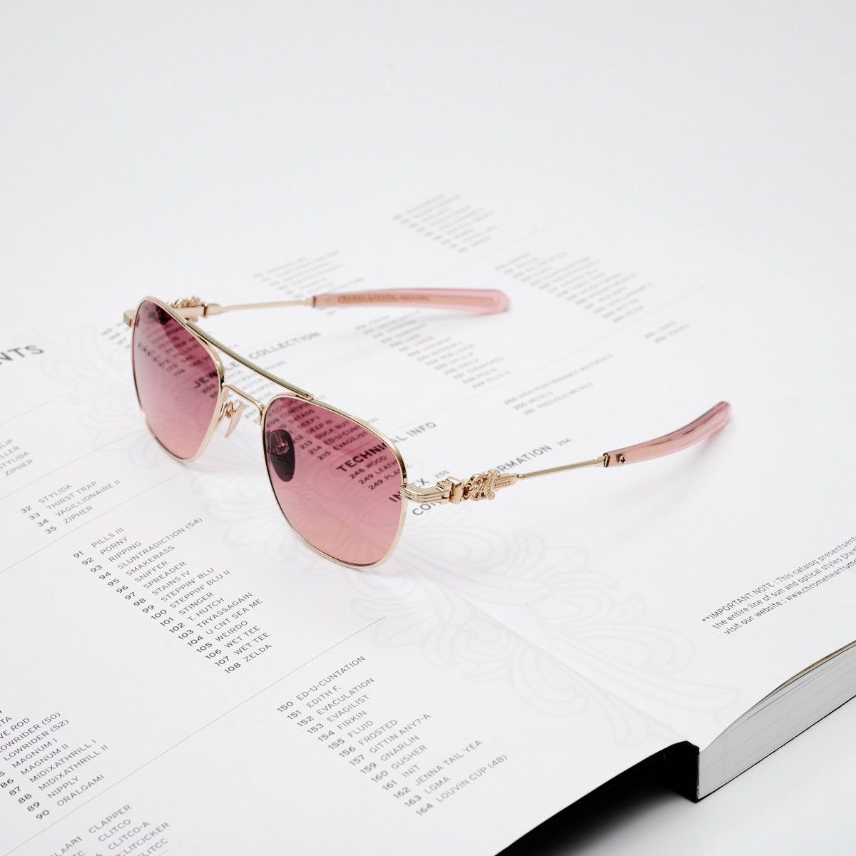 Chrome Hearts CHROME HEARTS WENCE GOLD PLATED - SWEET ROSE SUNGLASSES Size ONE SIZE - 1 Thumbnail