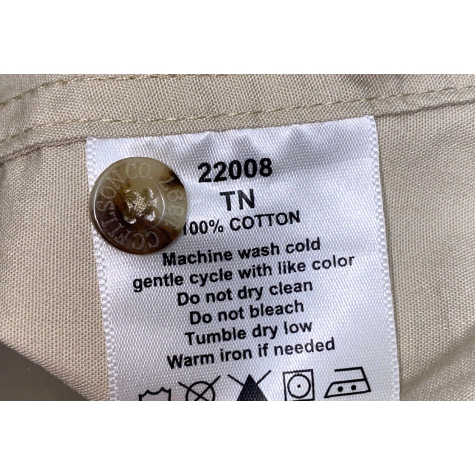 Filson CC FILSON Shirt Womens XL Beige Cotton Short Sleeve Button Front Shirt Size XL Women Basic Casual Button-Up Front Blouse Textile (No N/A) Size XL / US 12-14 / IT 48-50 - 7 Thumbnail