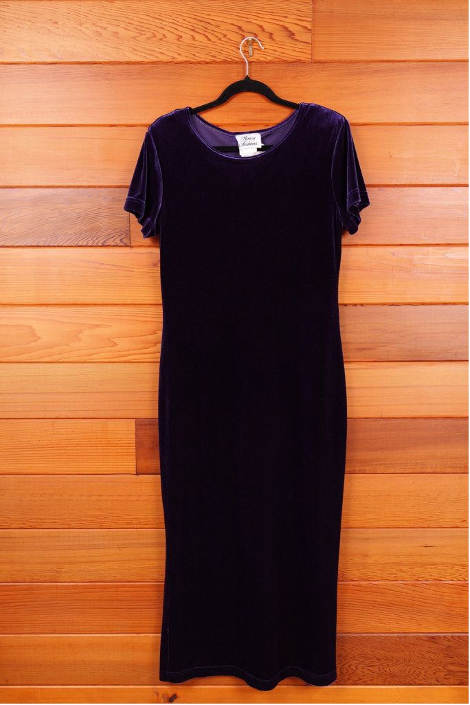 Vintage 90’s Purple Velvet Body Con Long Maxi Dress Size M / US 6-8 / IT 42-44 - 7 Thumbnail