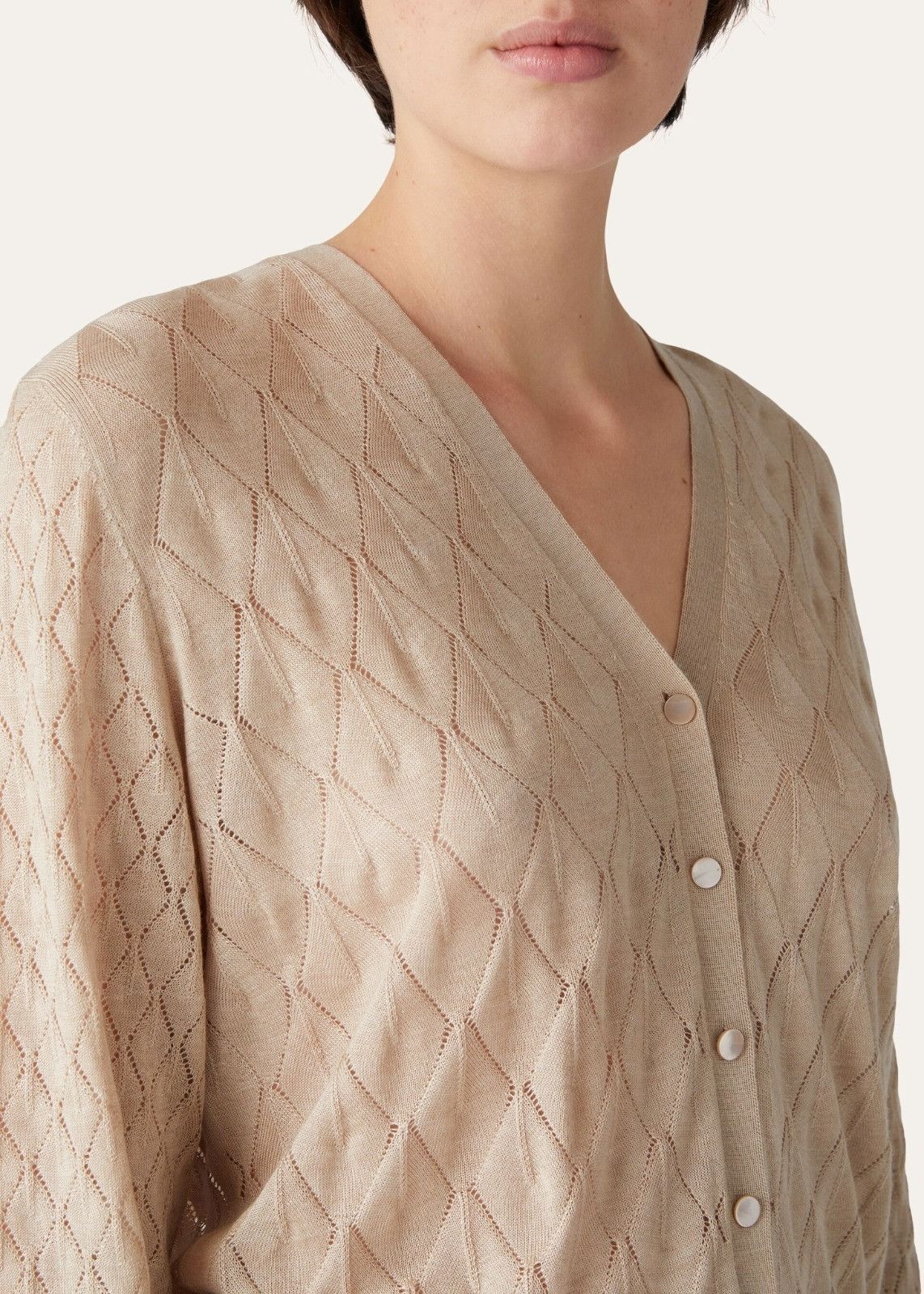 Loro Piana o1srvl11e0824 Piura Cashmere Cardigan in Light Brown Size M / US 6-8 / IT 42-44 - 5 Thumbnail