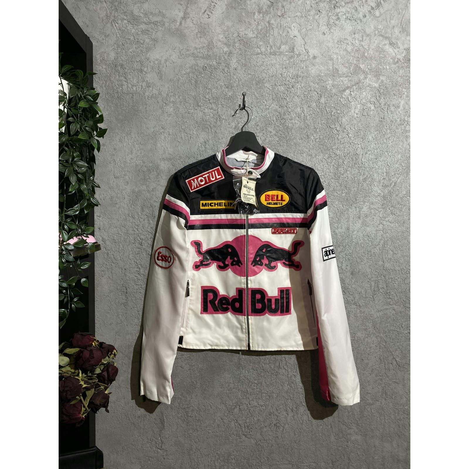 Red Bull 🐂 VINTAGE RED BULL LEATHER JACKET PARIS LATE 90s Y2K SUMMER ...