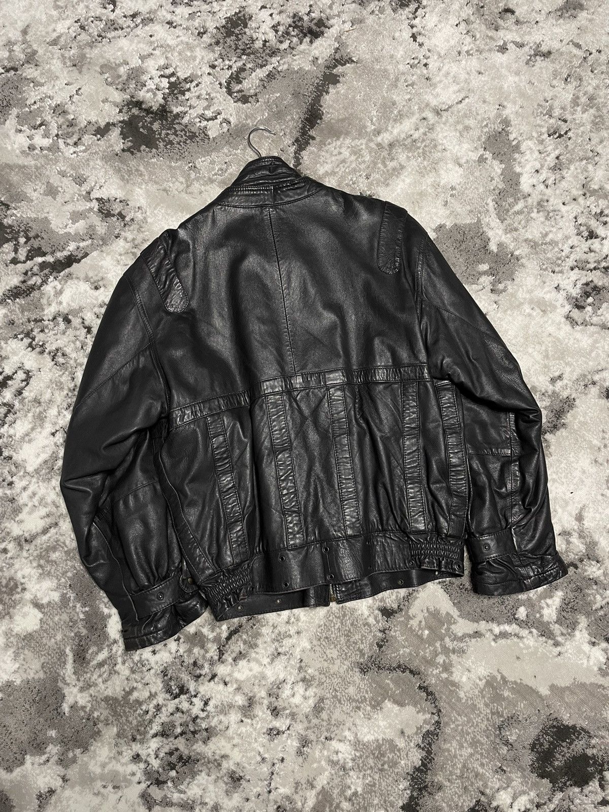 Genuine Leather Crazy Vintage Leather Bomber Jacket Biker Rick Owens Style Size US M / EU 48-50 / 2 - 16 Thumbnail