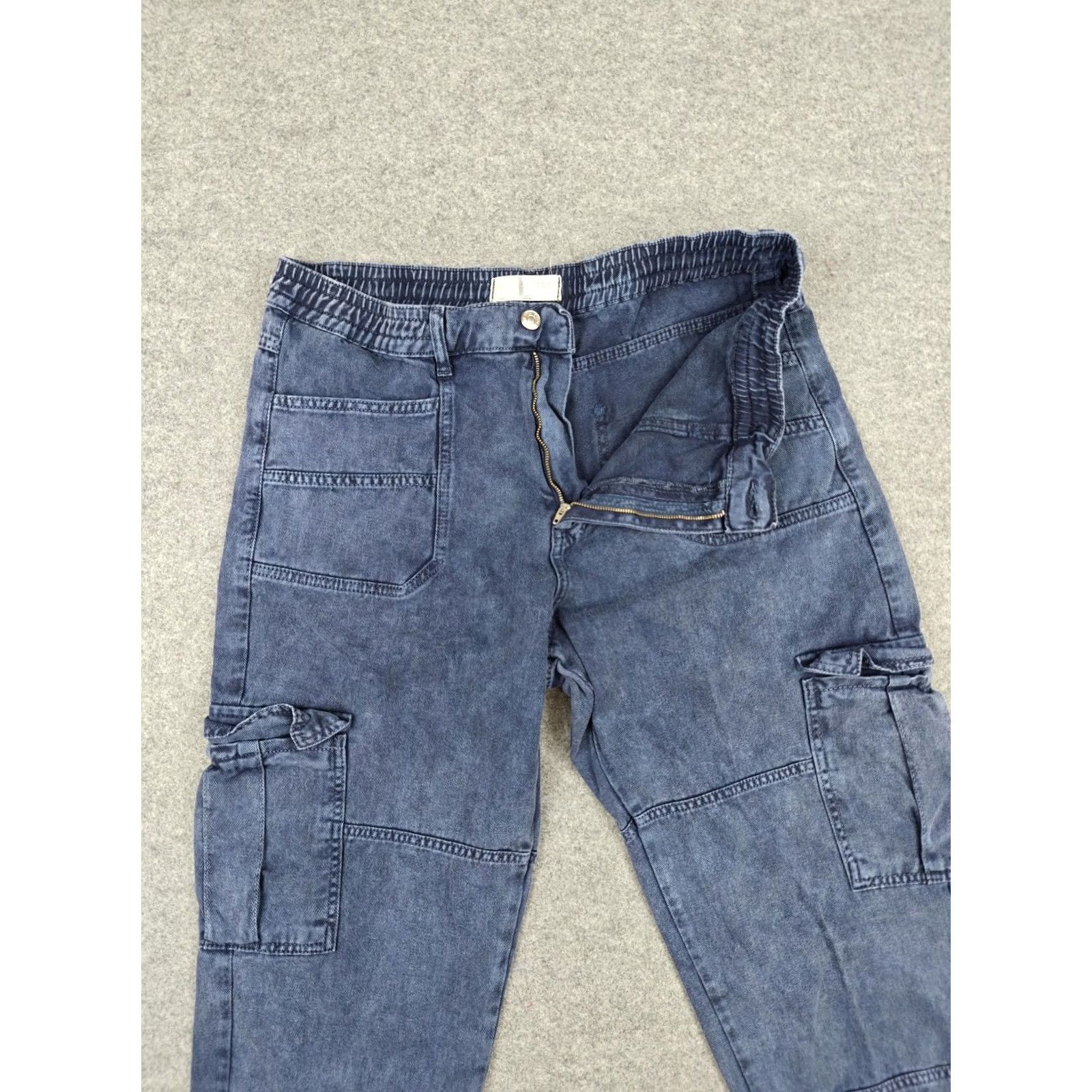 Vintage VINTAGE We The Free Jeans Womens Large Blue Medium Wash High Rise Cargo Jogger Denim Size 36" / US 14 / IT 50 - 2 Thumbnail