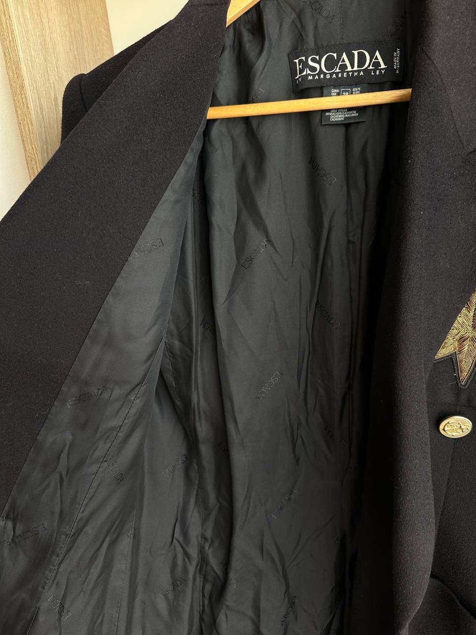 Escada × Vintage Vintage Escada Margaretha Ley Black Big Logo Wool Blazer Size M / US 6-8 / IT 42-44 - 15 Thumbnail