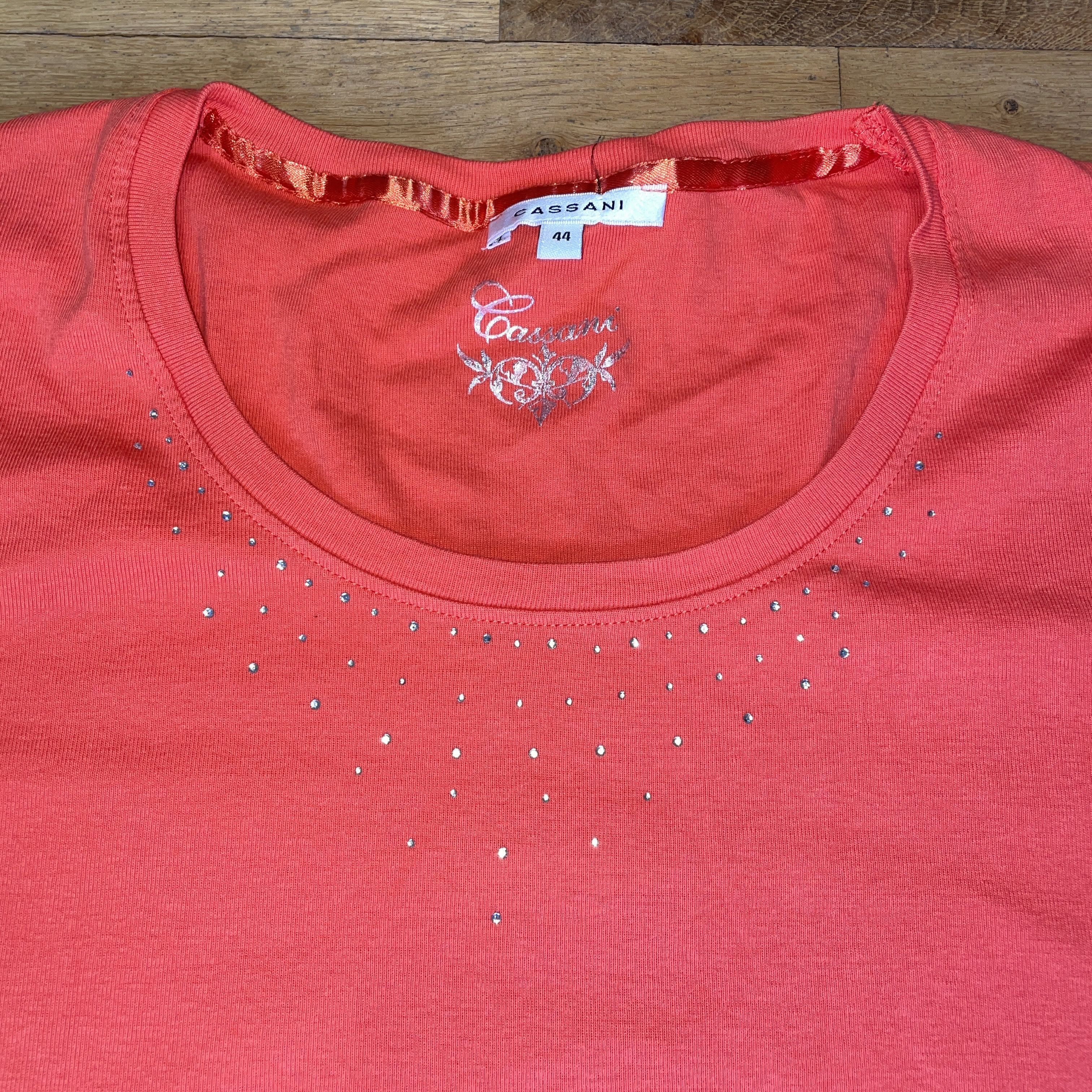Oleg Cassini Cassani Women's T-shirt T-shirt Sequins Summer Size 44 Size M / US 6-8 / IT 42-44 - 3 Thumbnail