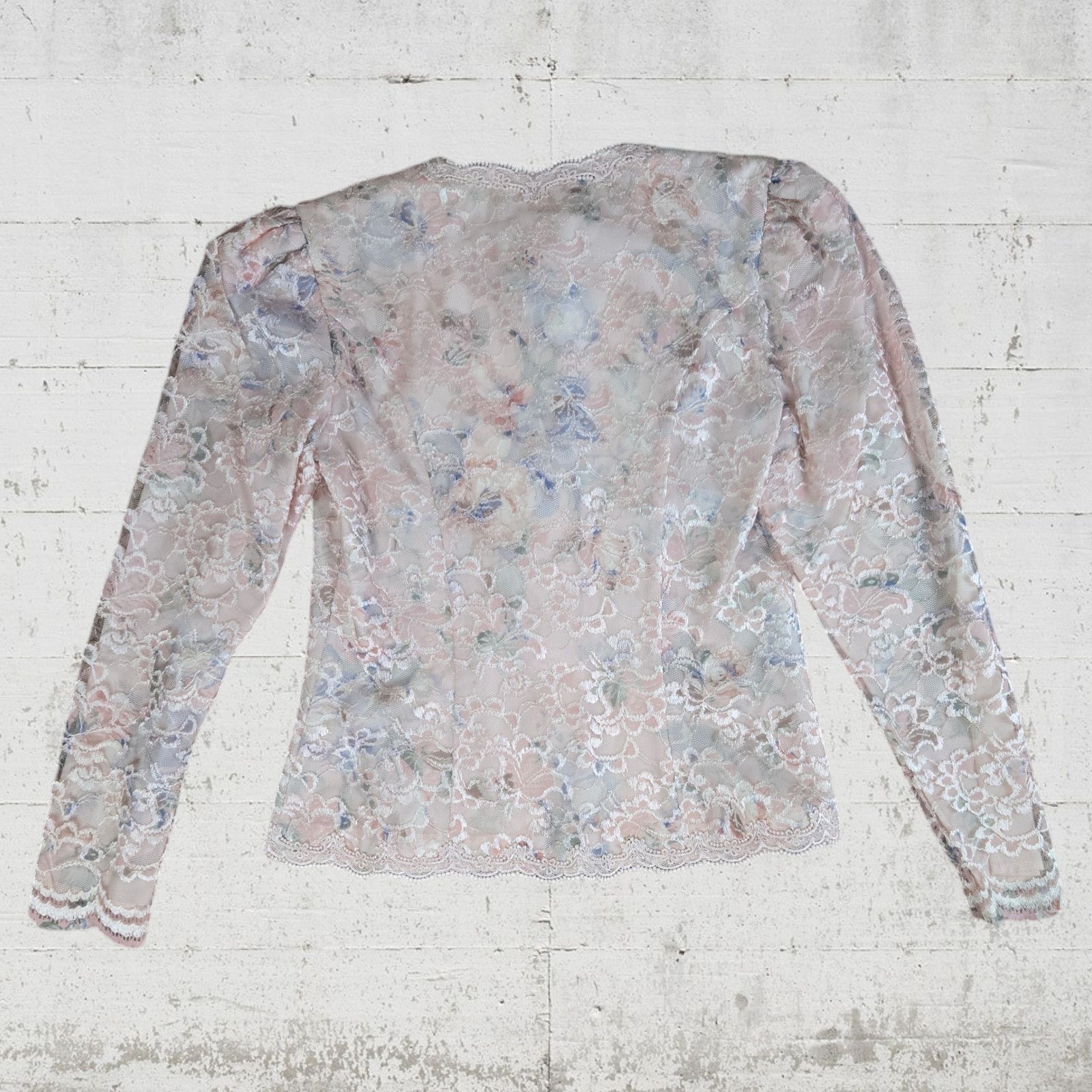 Vintage Vintage Pastel Pink Floral Lace Blazer Size 8 Size M / US 6-8 / IT 42-44 - 10 Thumbnail