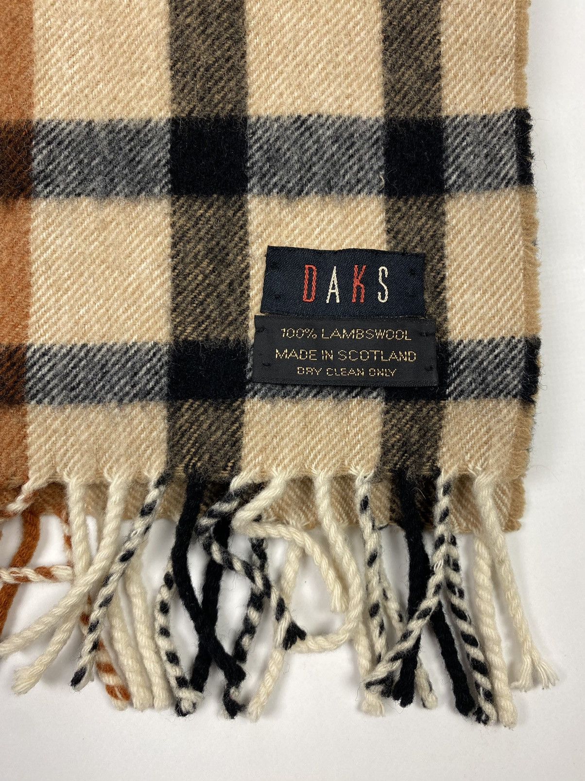 DAKS Daks London Lamswool Plaid Check Scarf Size ONE SIZE - 3 Thumbnail