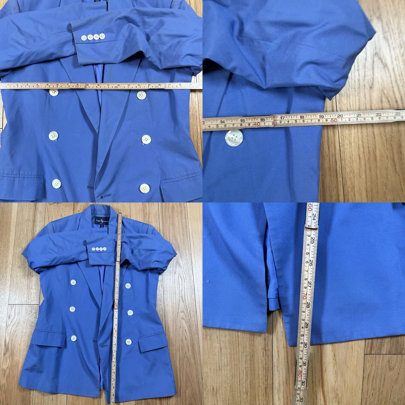 Ralph Lauren VINTAGE Ralph Lauren Blazer Women’s 6 Double Breasted USA Made Blue Sports Coat Shirt Woman Blue Cotton Regular Size 6 Womens Size M / US 6-8 / IT 42-44 - 8 Thumbnail