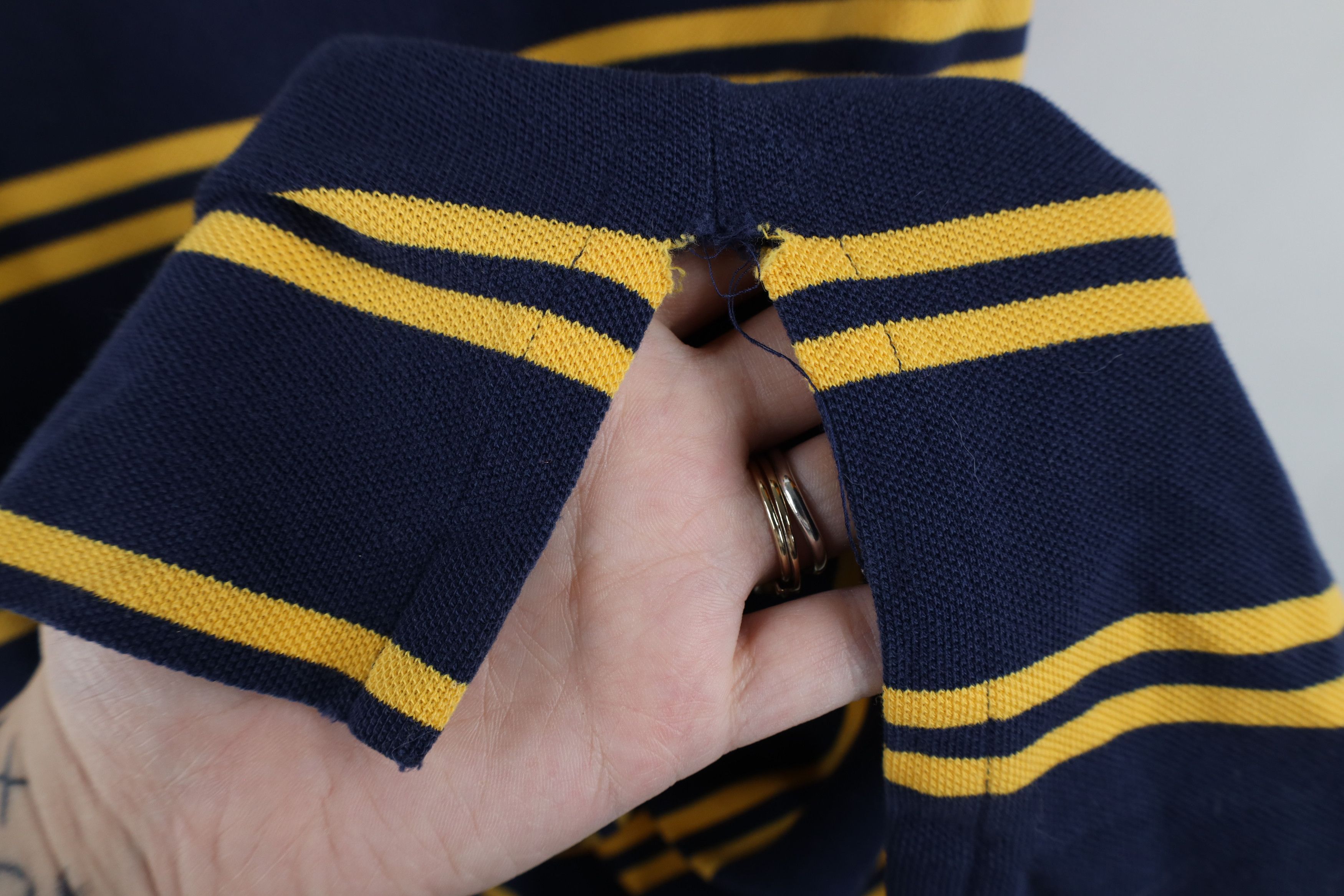 Polo Ralph Lauren Vintage 90s Ralph Lauren Block Collared Polo Shirt Blue Size US XL / EU 56 / 4 - 6 Thumbnail