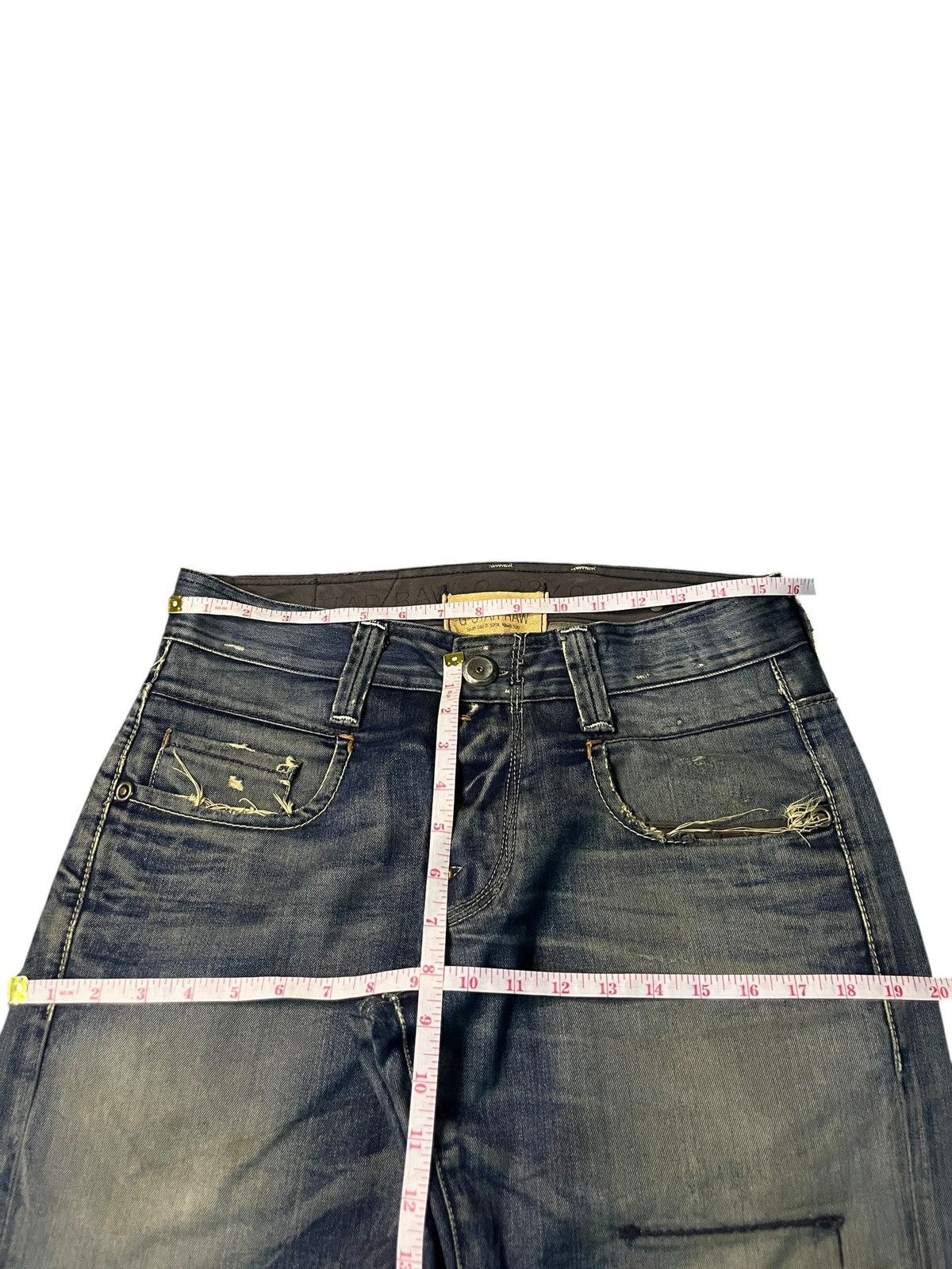 G-Star Vintage Italy G Star Raw Mud Wash Distressed Jeans Size US 31 - 6 Thumbnail