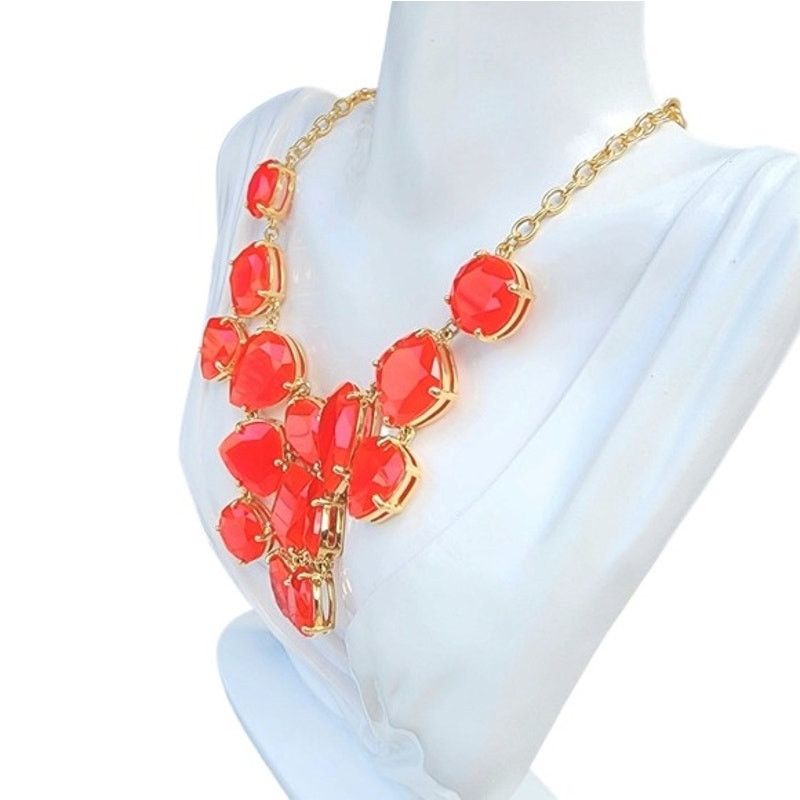 Kate Spade Kate Spade Vegas Jewels Facet Cluster Pink Bib Necklace Size ONE SIZE - 8 Thumbnail