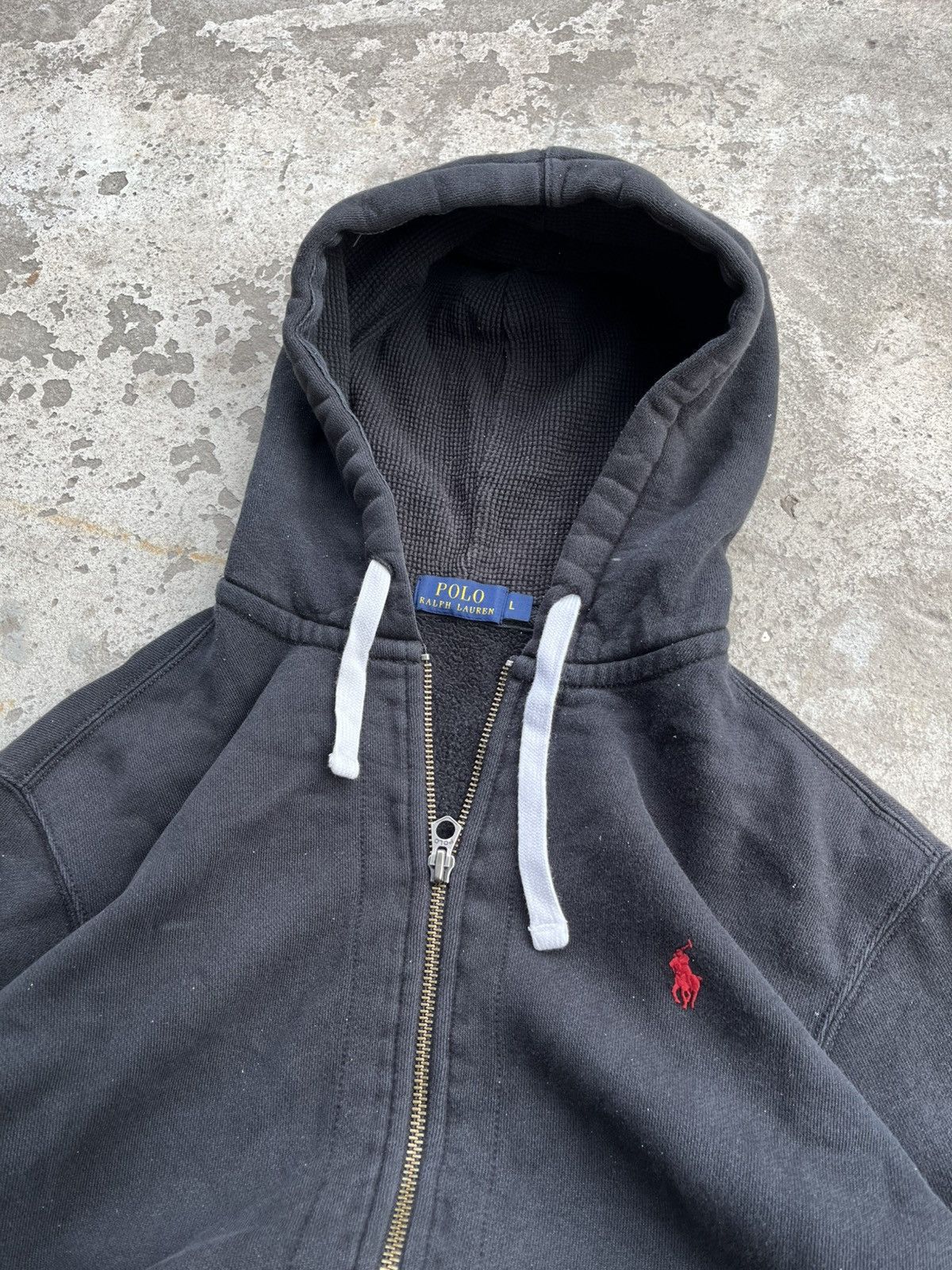 Polo Ralph Lauren × Ralph Lauren Vintage Polo Ralph Lauren Japanese Faded Zip Hoodie Distres Size US L / EU 52-54 / 3 - 3 Thumbnail
