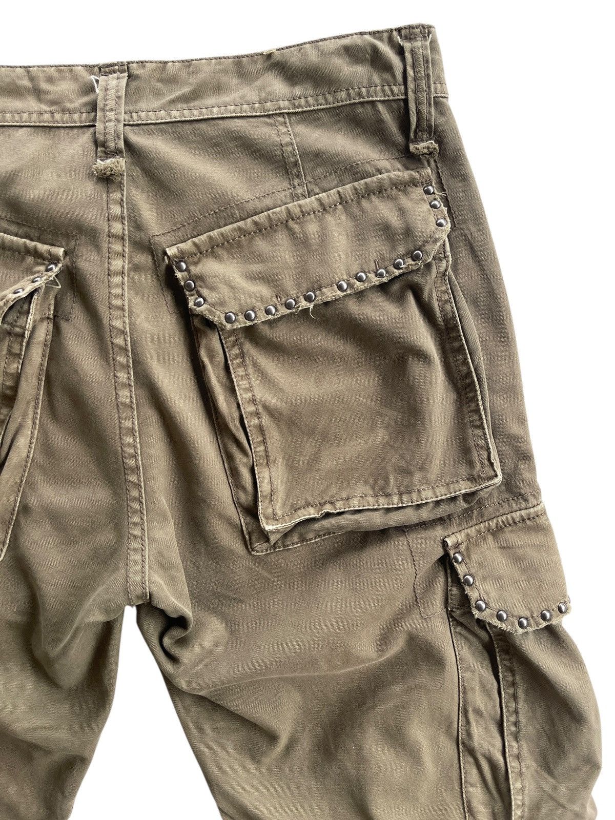 Restricted Restrict Studded Cargo Flare Pants Olive Green Size US 31 - 8 Thumbnail