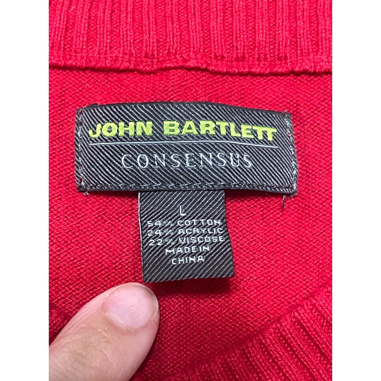 Vintage John Bartlett Sweater Mens Size Large Red V-Neck Pullover Long Sleeve Size US L / EU 52-54 / 3 - 5 Thumbnail