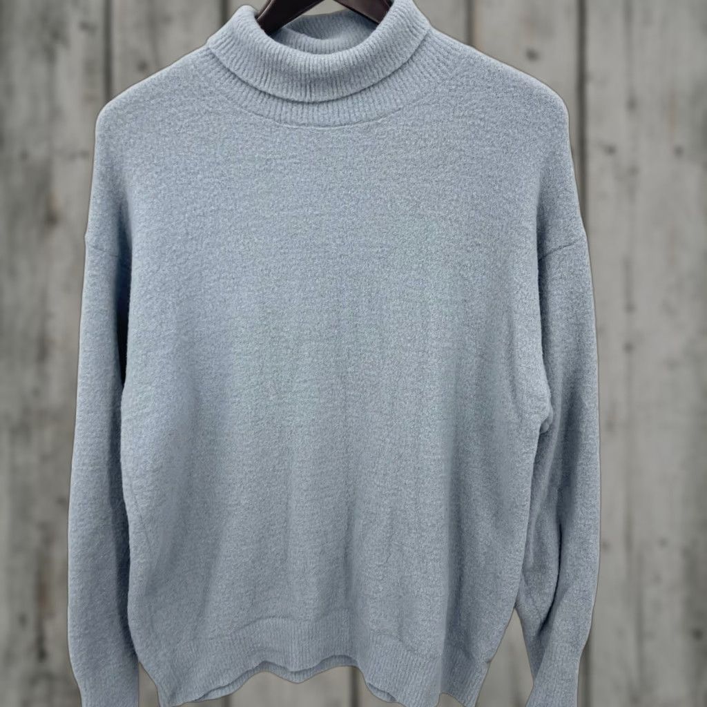 Aritzia VINTAGE Wilfred Free Turtleneck Sweater Womens Small Blue Knit Long Sleeve Casual Fall Winter 2020s Ladies Size S / US 4 / IT 40 - 1 Thumbnail
