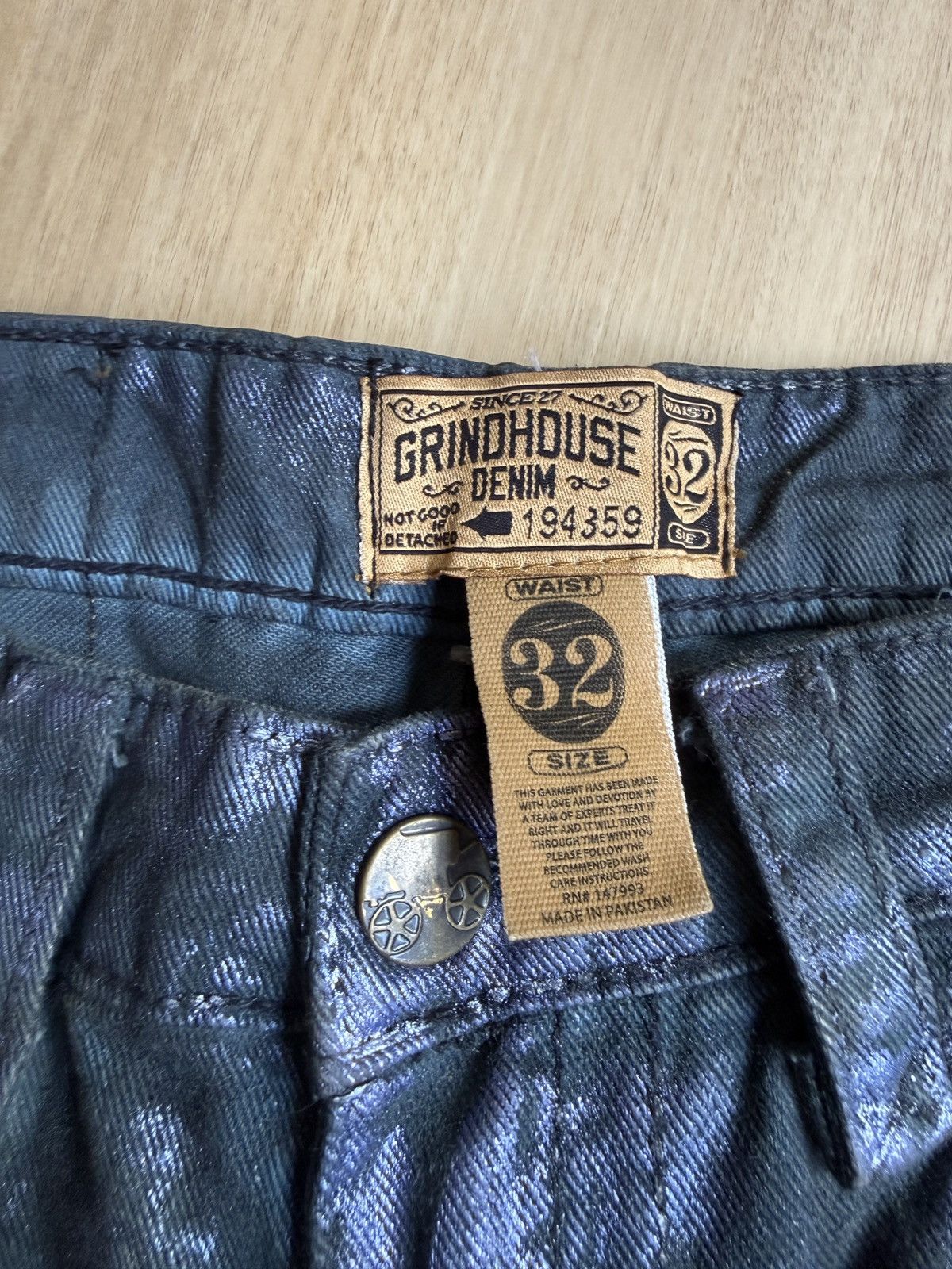 Other Distressed Skinny Jeans Heavy Rips Waxed Size US 32 / EU 48 - 3 Thumbnail