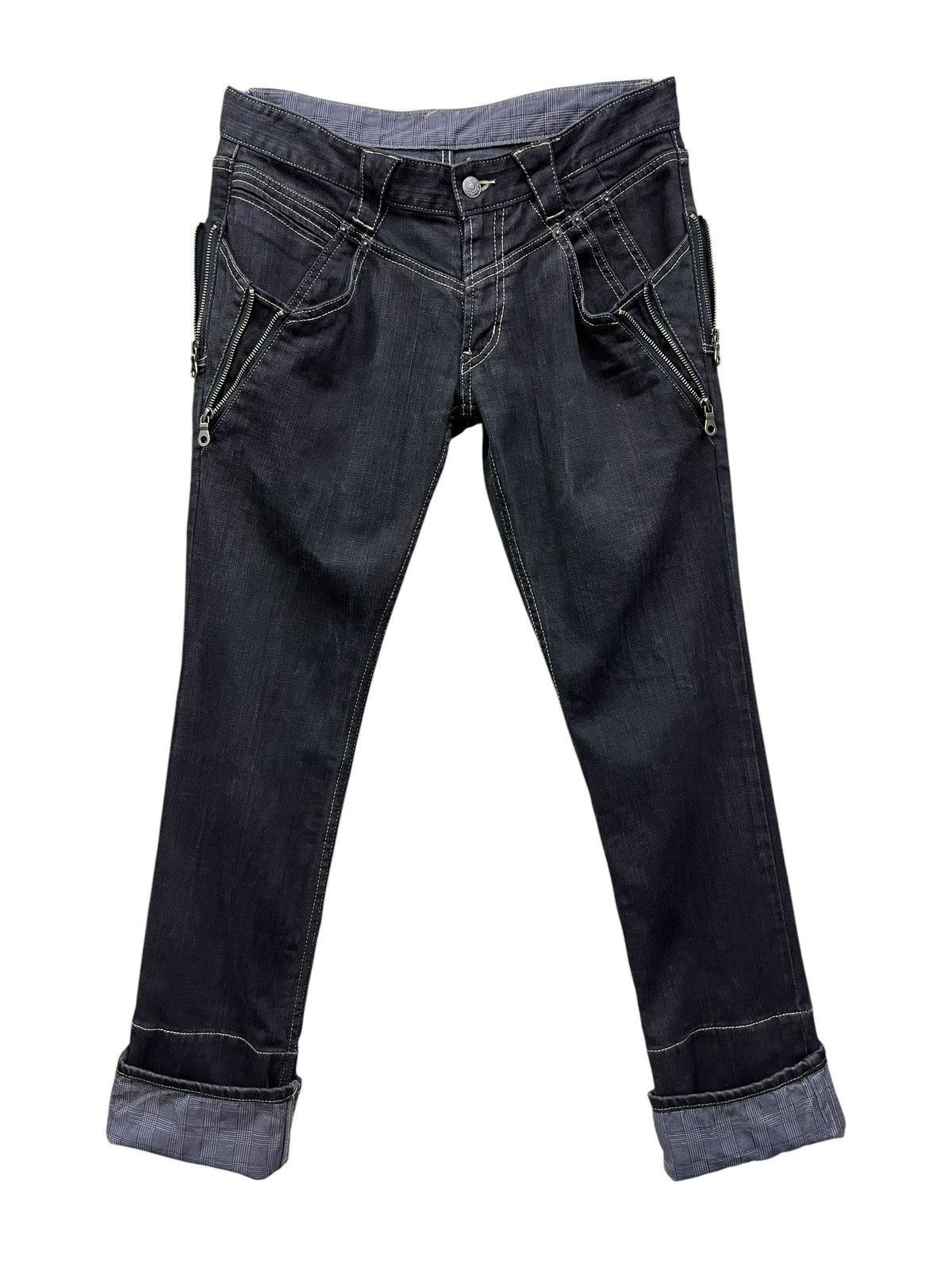 PPFM Vintage PPFM Multi Zipper Super Slim Low Rise Grunge Denim Size US 30 / EU 46 - 5 Thumbnail