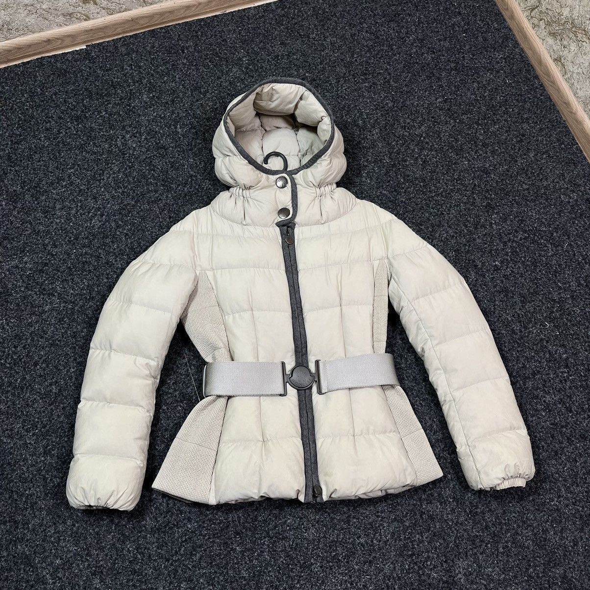 image of Moncler Signac Giubbotto Down Jacket Puffer in Beige, Women's (Size Medium)
